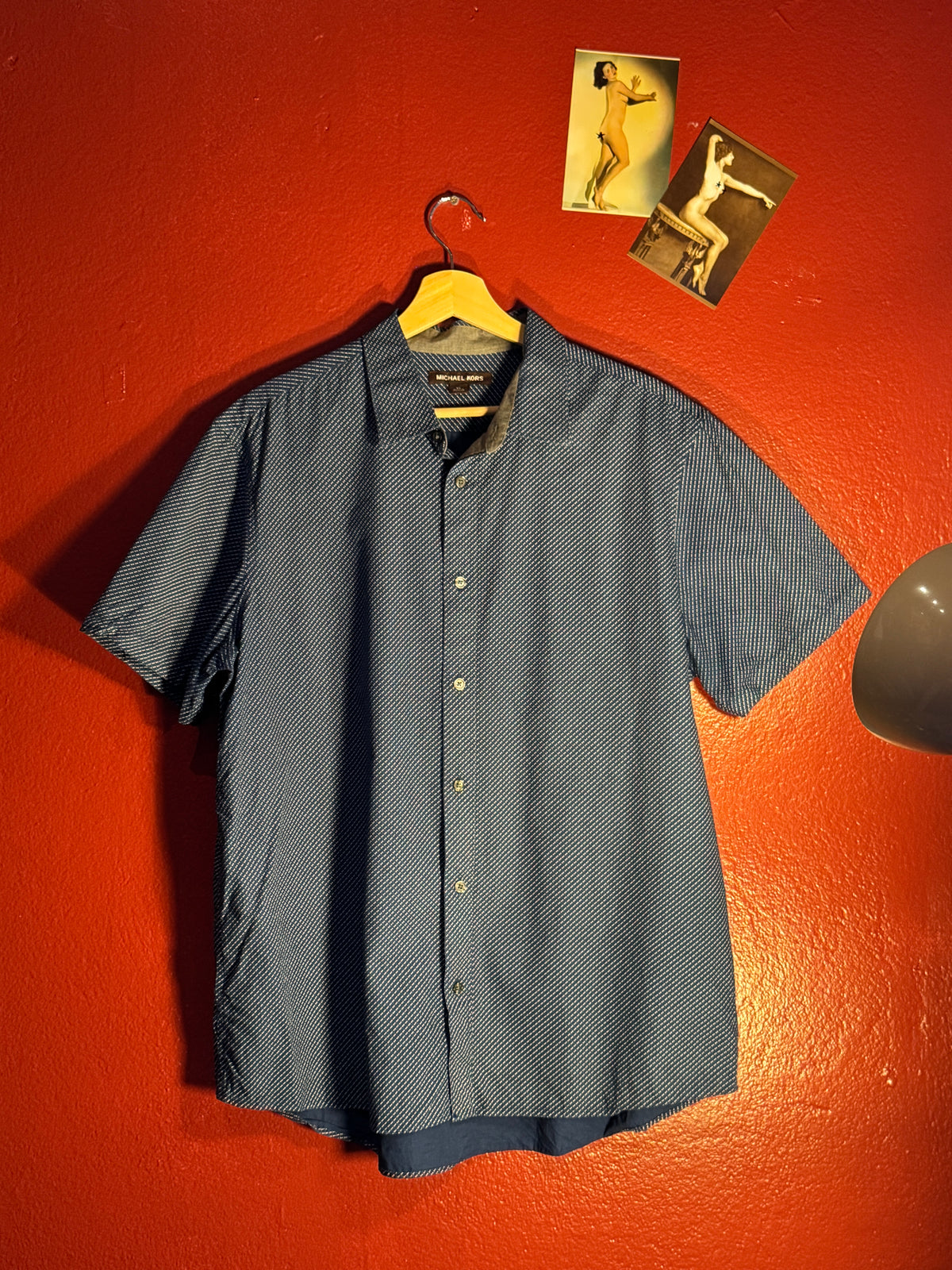 Michael Kors Patterned Short-Sleeve Shirt [XL]