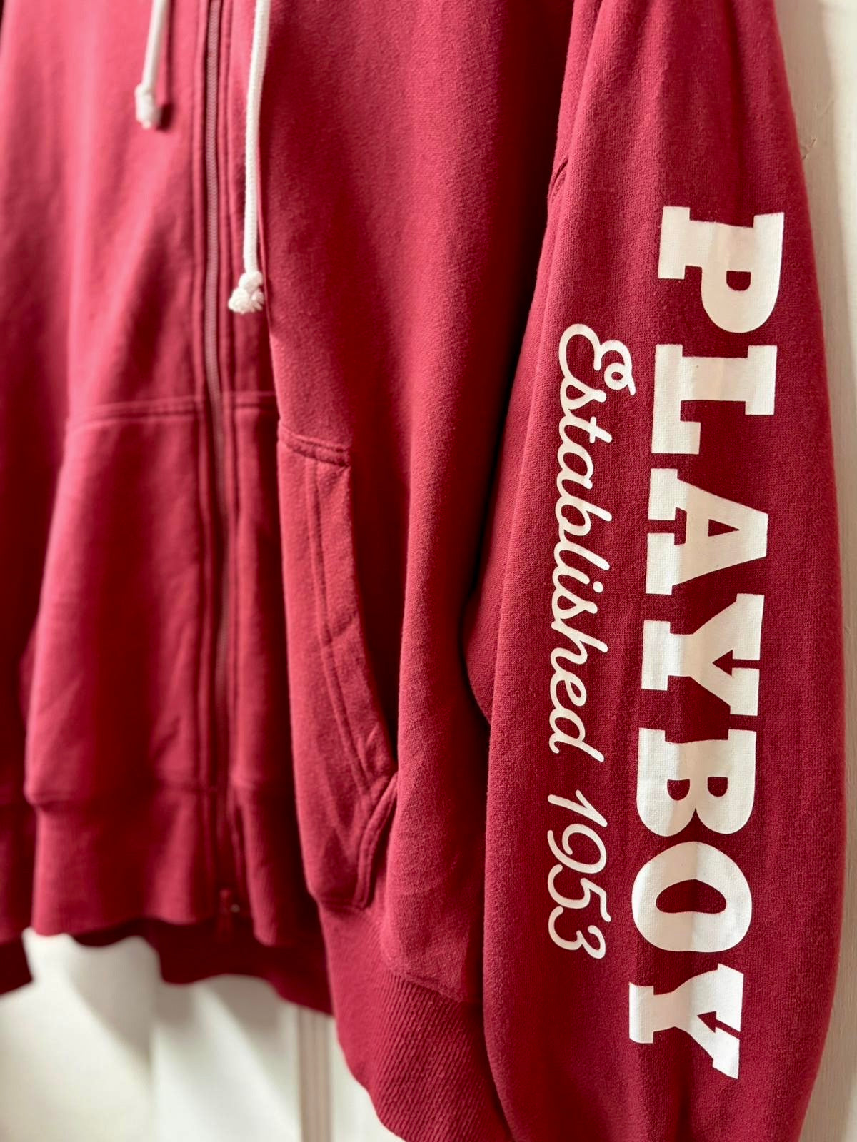 Red Playboy Zip Up Hoodie [M]