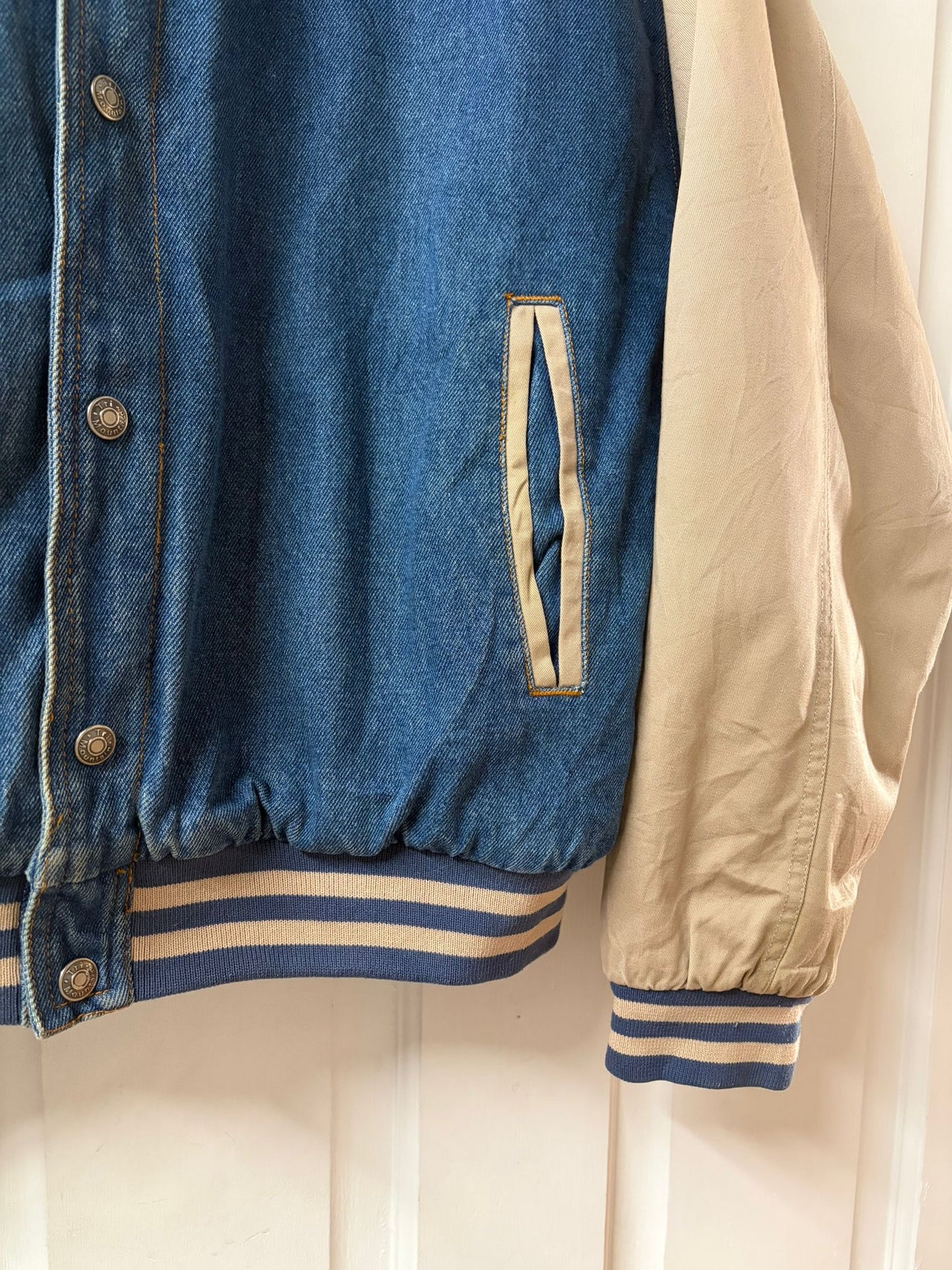 Vintage Boeing Denim Varsity Jacket [L]