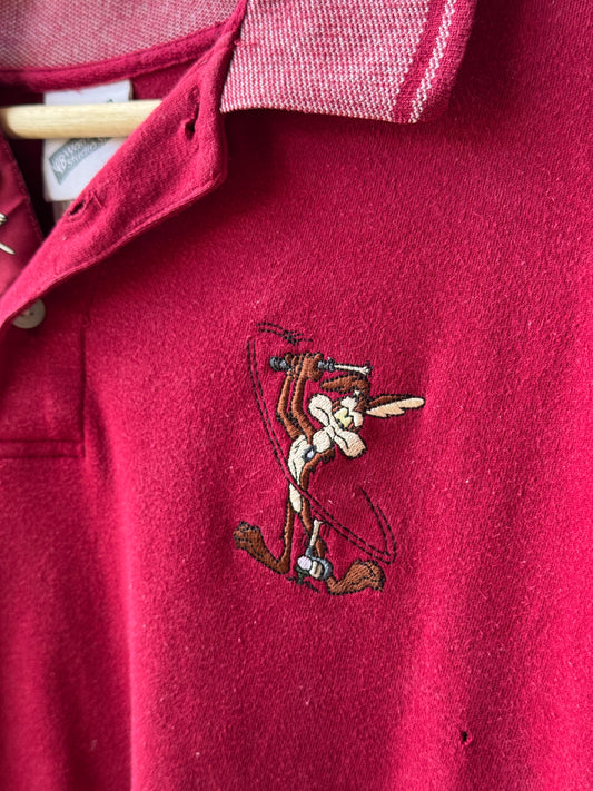 Vintage Warner Bros Wile E. Coyote Polo Shirt [M]