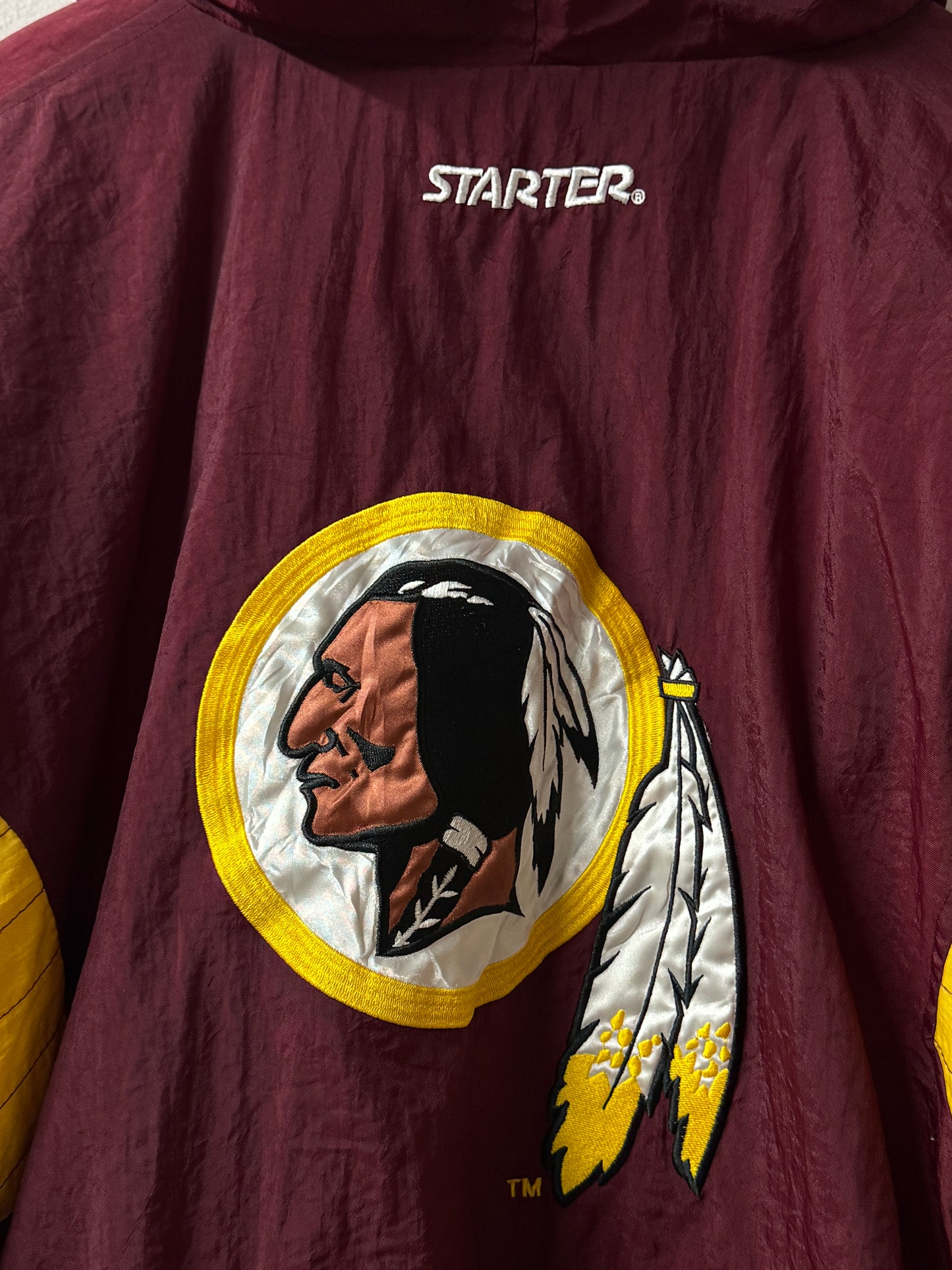 Vintage Starter Washington Redskins NFL Hooded Pullover Jacket [XL]