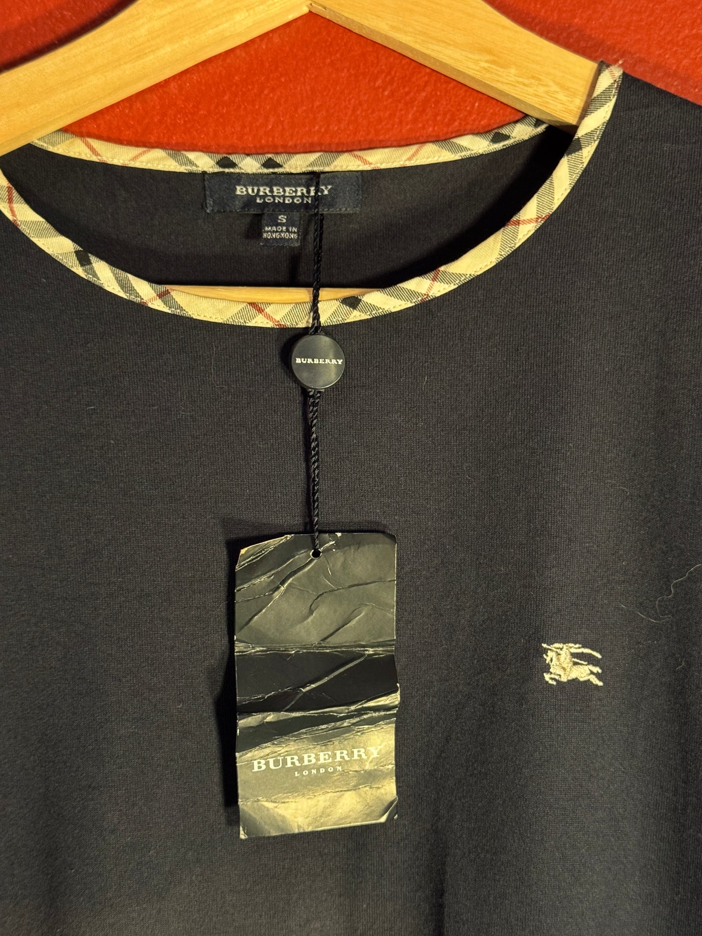 Burberry London Nova Check Trim Tee - S (AU 8-10)