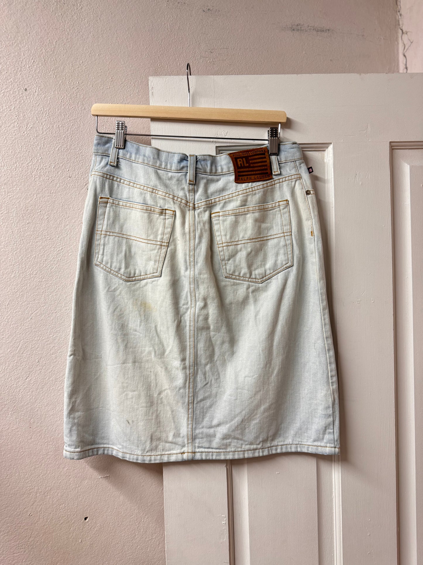 POLO Ralph Lauren Acid Wash Denim Skirt [AU 12]