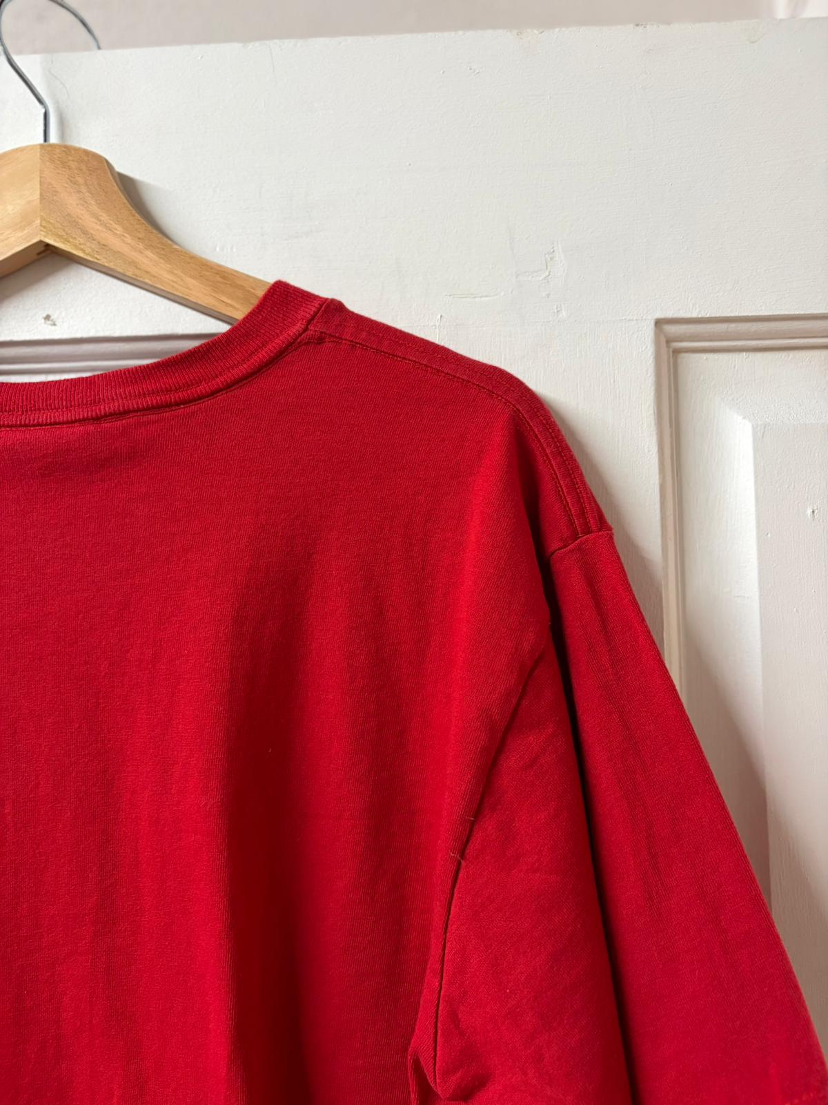 Red Champion Womens Cropped Heavy Cotton Tee - Made in USA [L/XL]