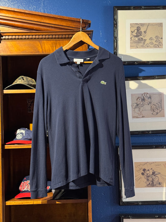 Vintage Lacoste Long Sleeve Polo – Navy (M)