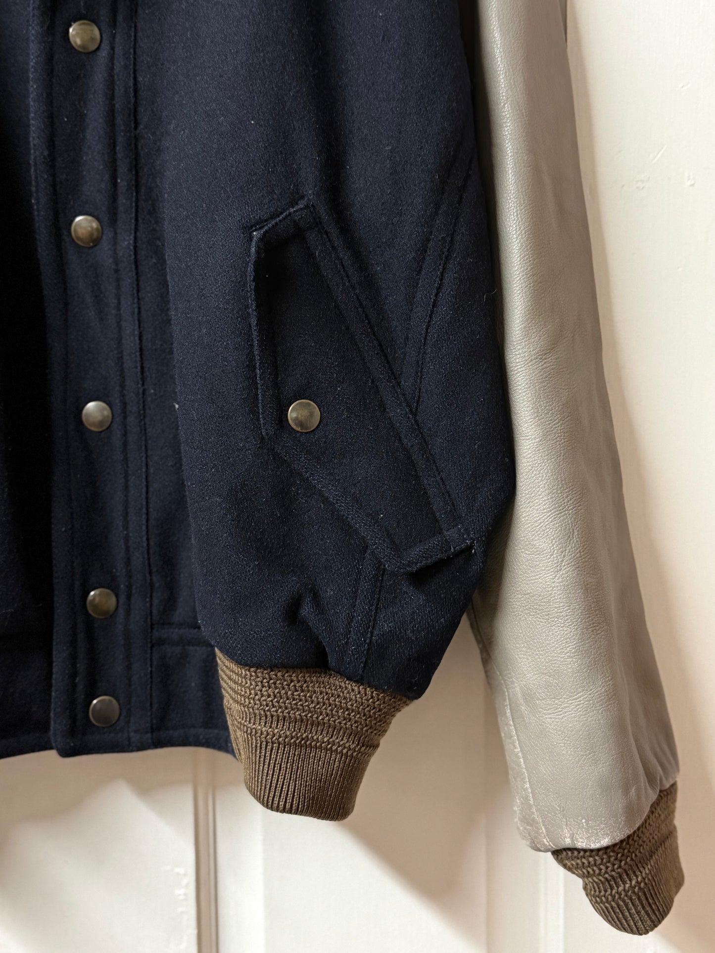 Navy & Grey Bassett Walker Varsity Jacket - Made in Japan [M]