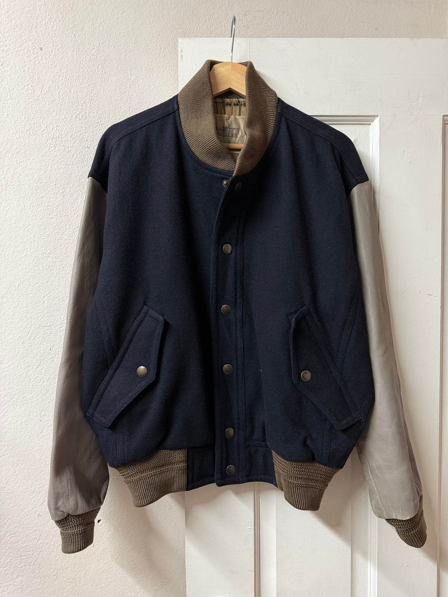 Navy & Grey Bassett Walker Varsity Jacket - Made in Japan [M]