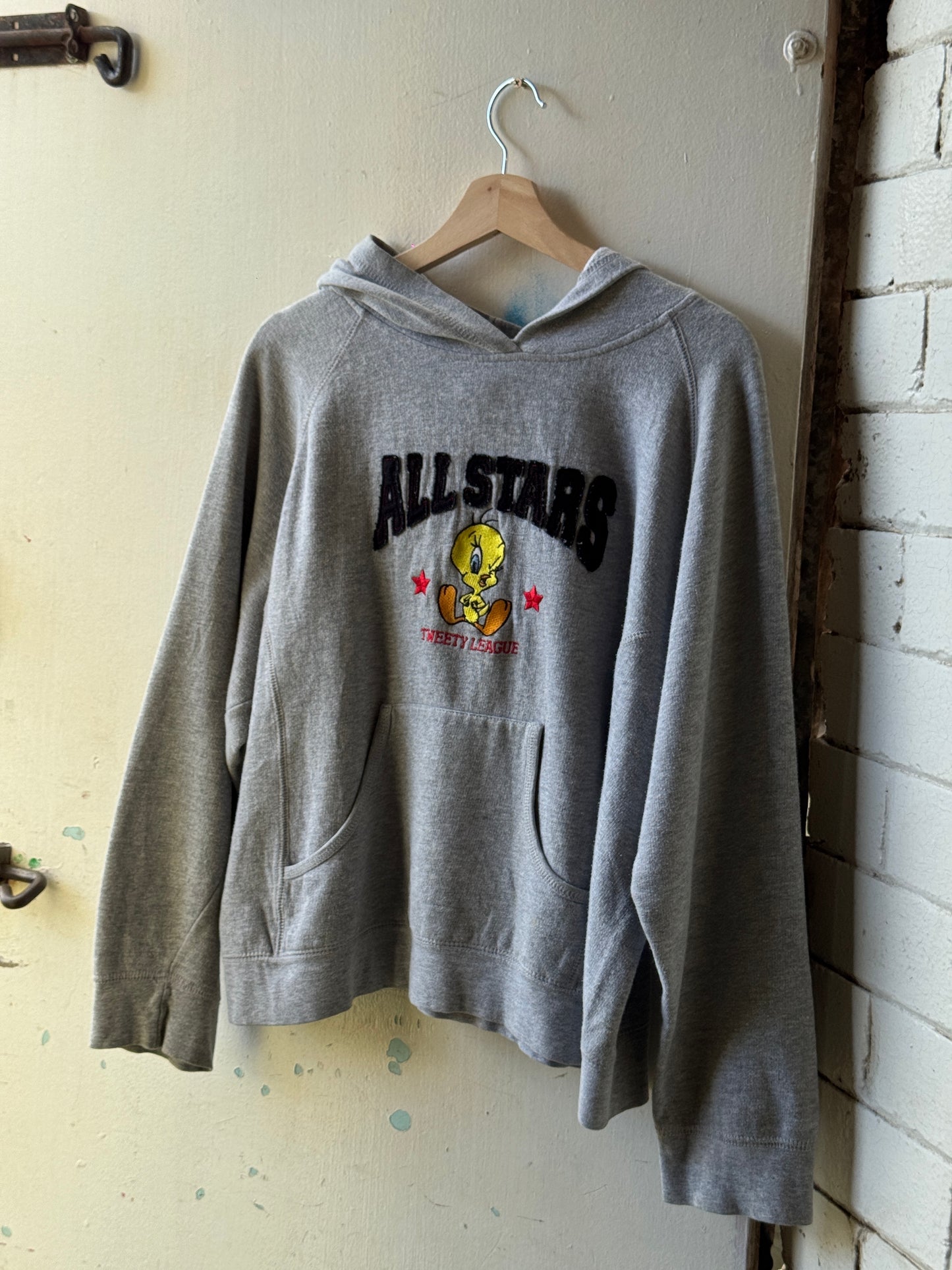 Vintage Looney Tunes "All Stars" Womens Hoodie - Grey [L]