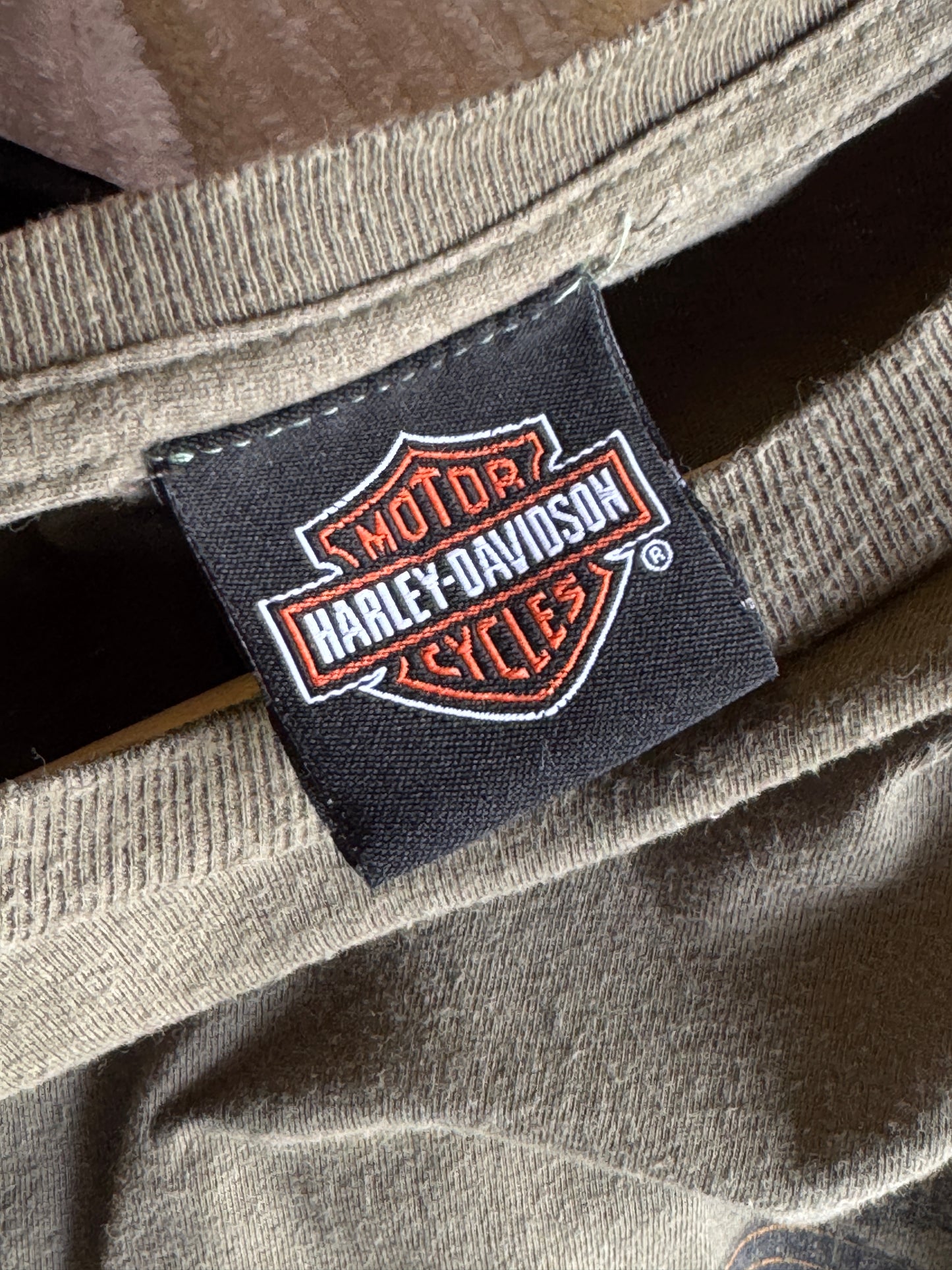 Vintage Khaki Harley Davidson Tee [L]
