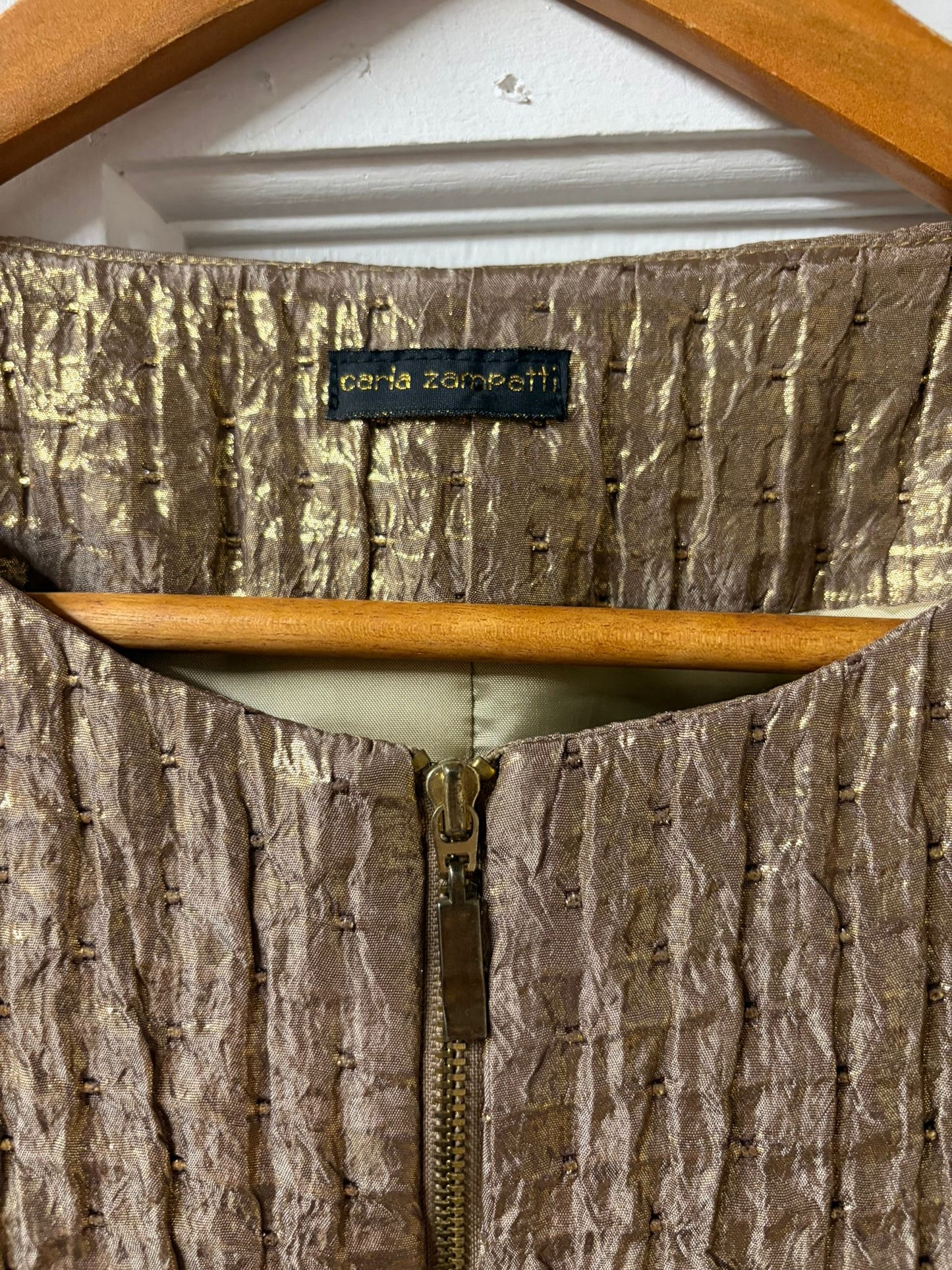Early 90s Carla Zampatti Metallic Gold Jacket - Made in Australia [Size: AU 16]