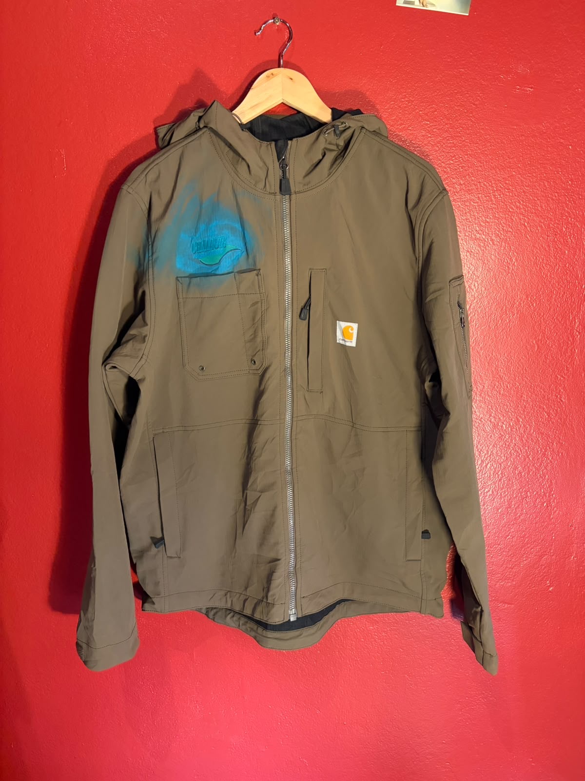 Vintage Carhartt Rain Defender Hooded Softshell Jacket - L (AU L/XL)