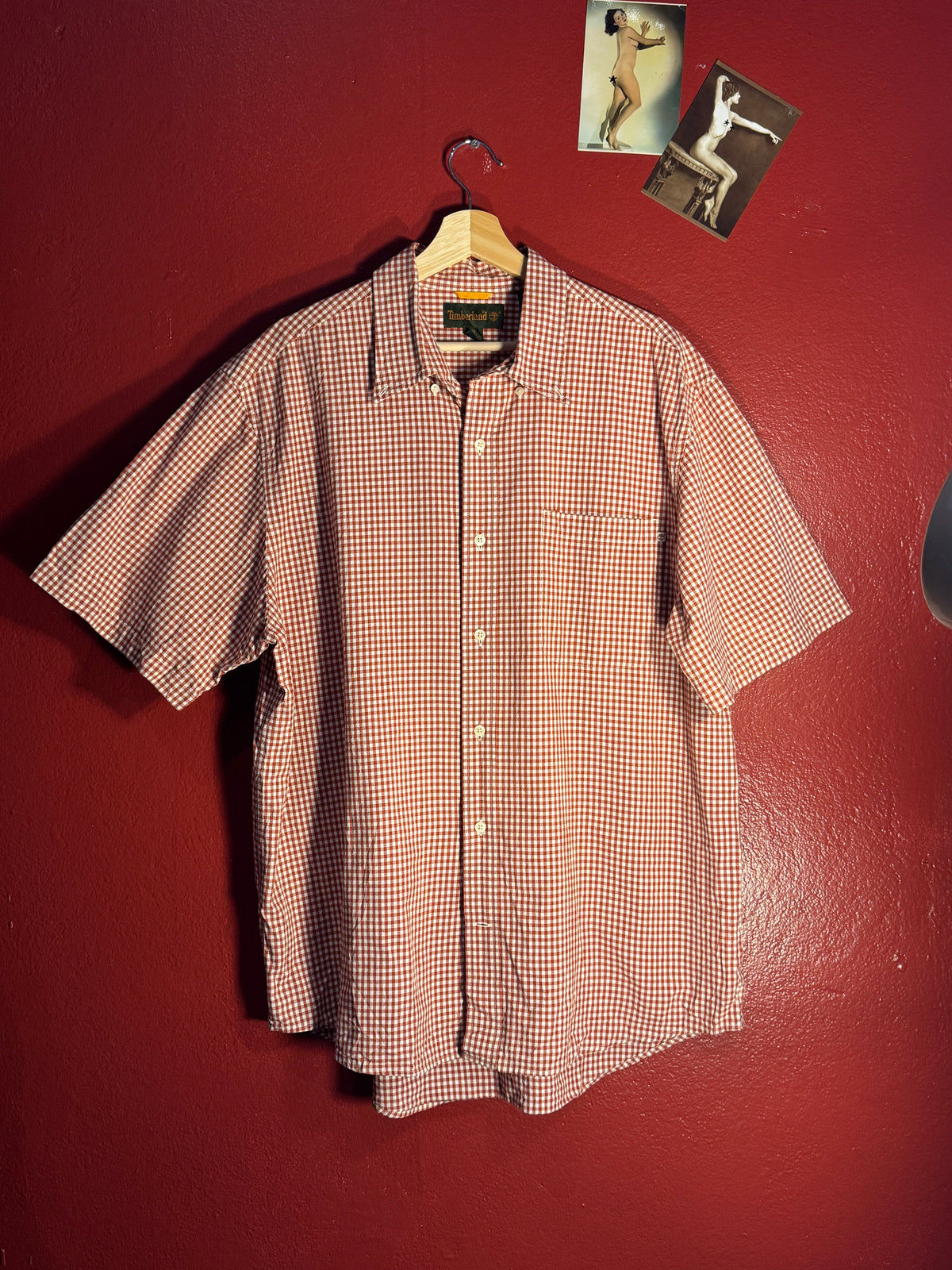 Timberland Gingham Short-Sleeve Shirt [XL]