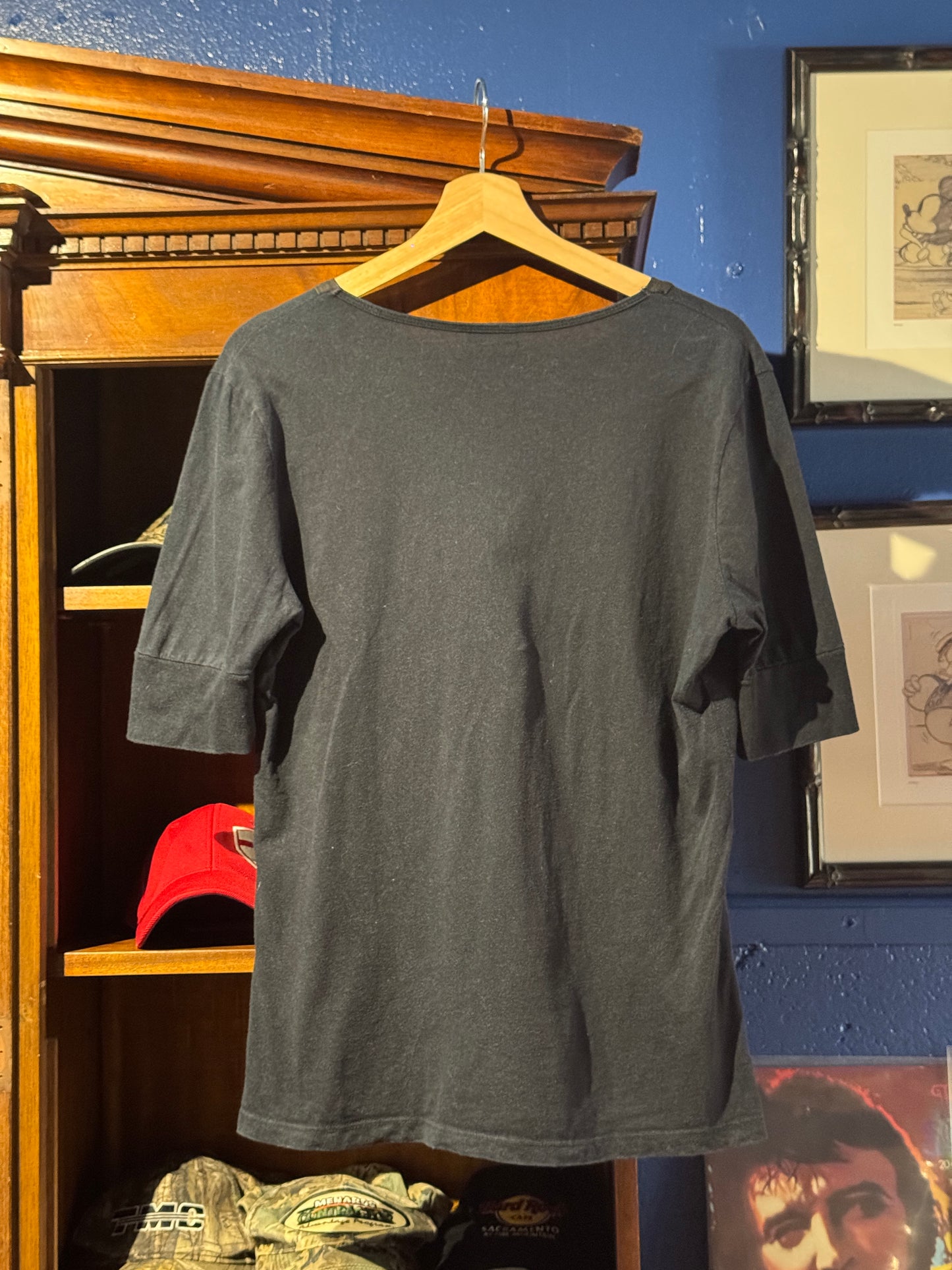 Vintage Harley Davidson Womens Snap Neck Henley T Shirt [L]