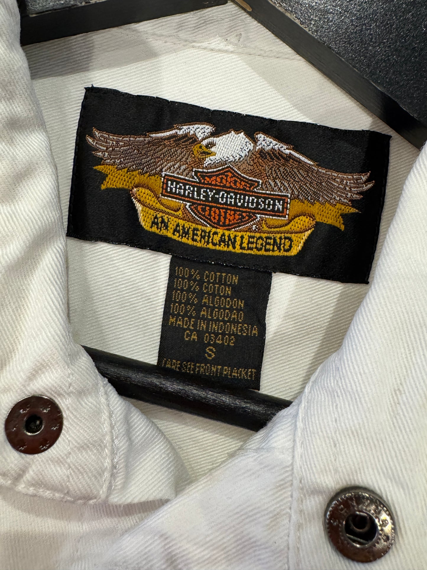 Harley Davidson White Short Sleeve Work Shirt [S]