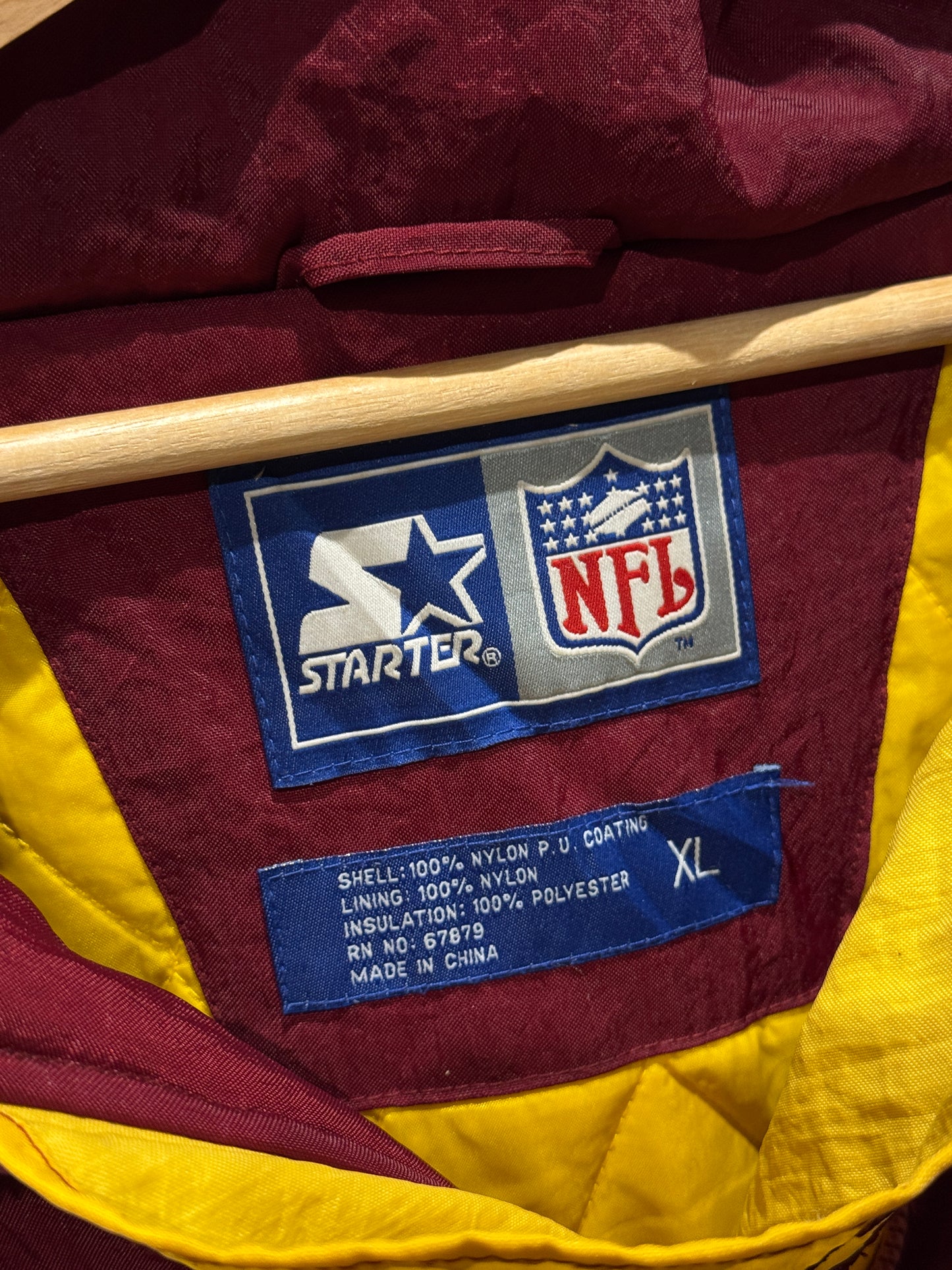Vintage Starter Washington Redskins NFL Hooded Pullover Jacket [XL]