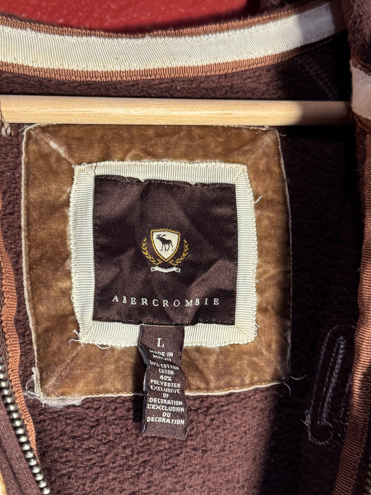 Vintage Y2K Abercrombie Logo Quarter Zip Hoodie (L)