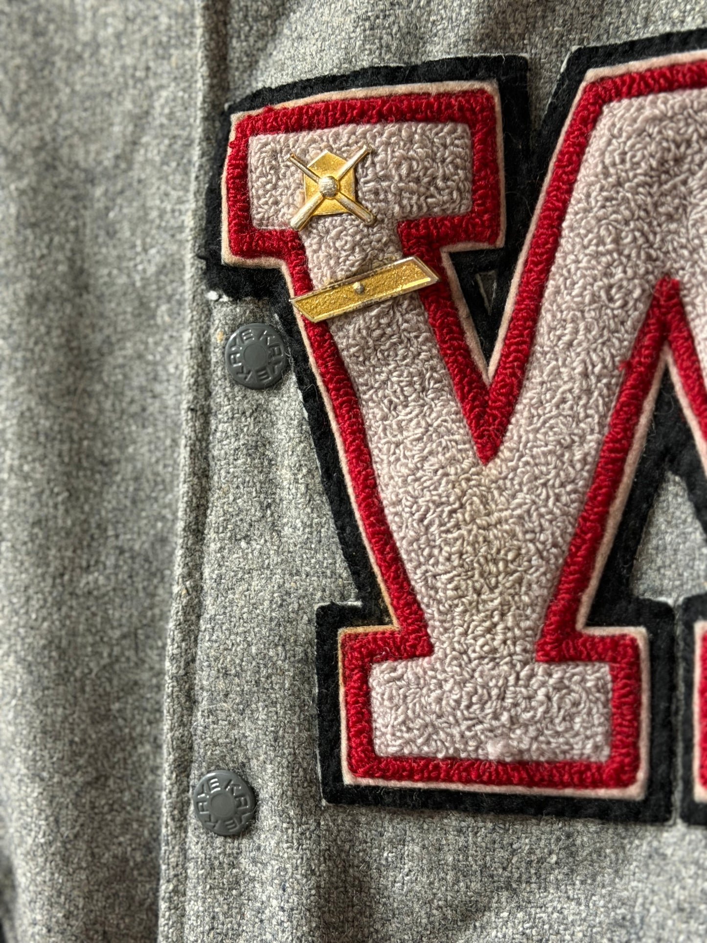 Kaye Bros Chenille Leather Varsity Jacket - Made in USA [M]