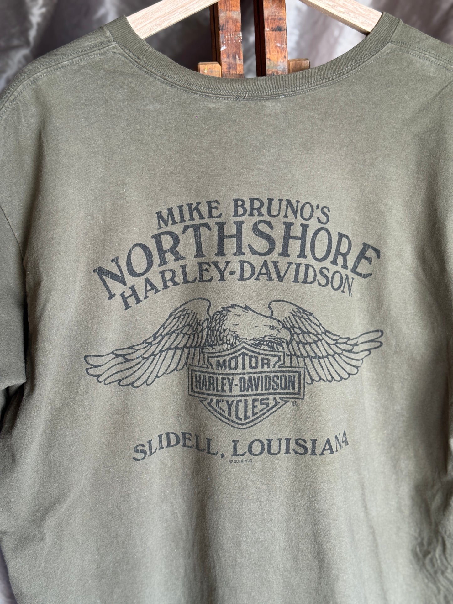 Vintage Khaki Harley Davidson Tee [L]
