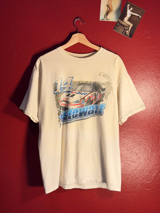 Vintage NASCAR White Graphic Tee [L]