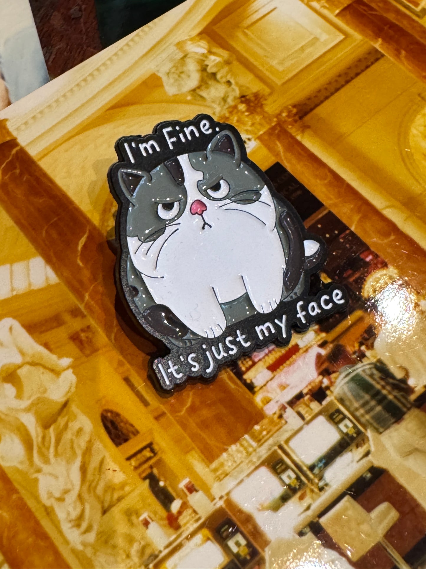 “It’s Just My Face” Enamel Pin