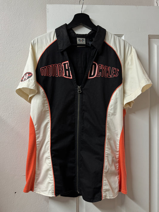 Vintage Harley Davidson Zip Front Top [XL]