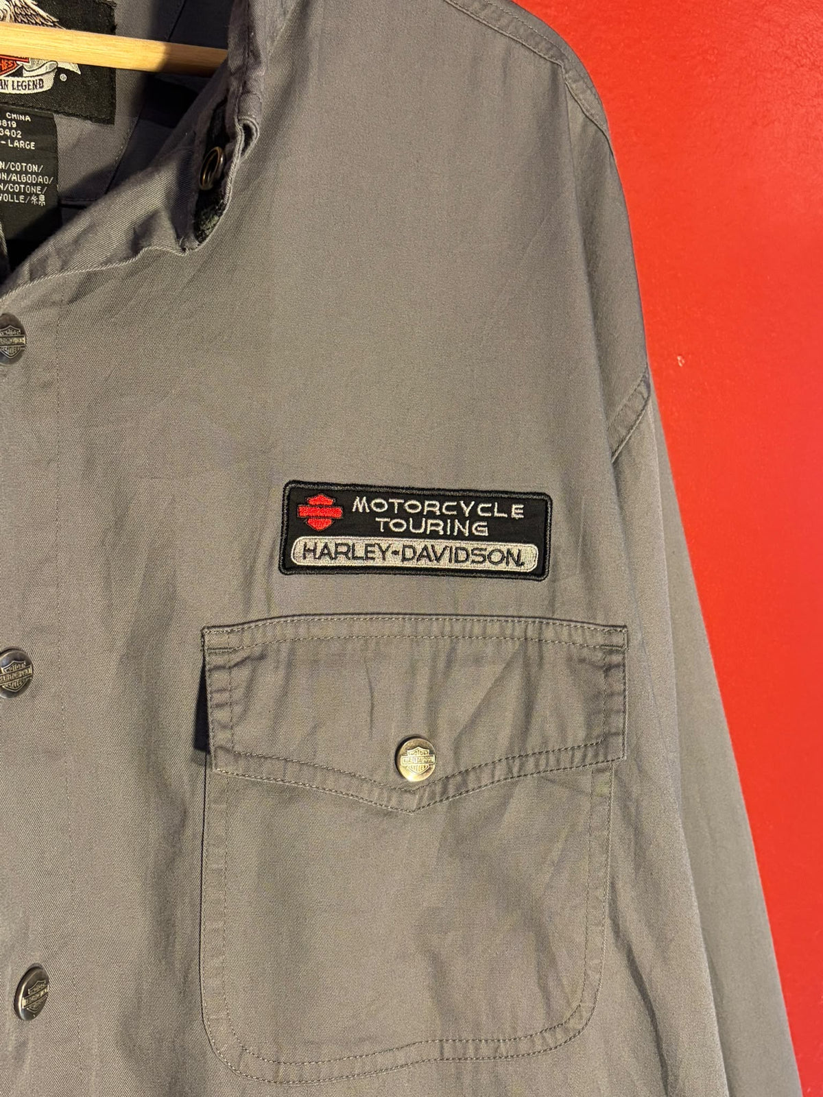 Harley-Davidson Wolf Embroidered Long-Sleeve Shirt [XL]