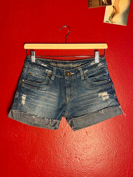 Y2K Sky Bomber Distressed Denim Shorts (AU 6-8)