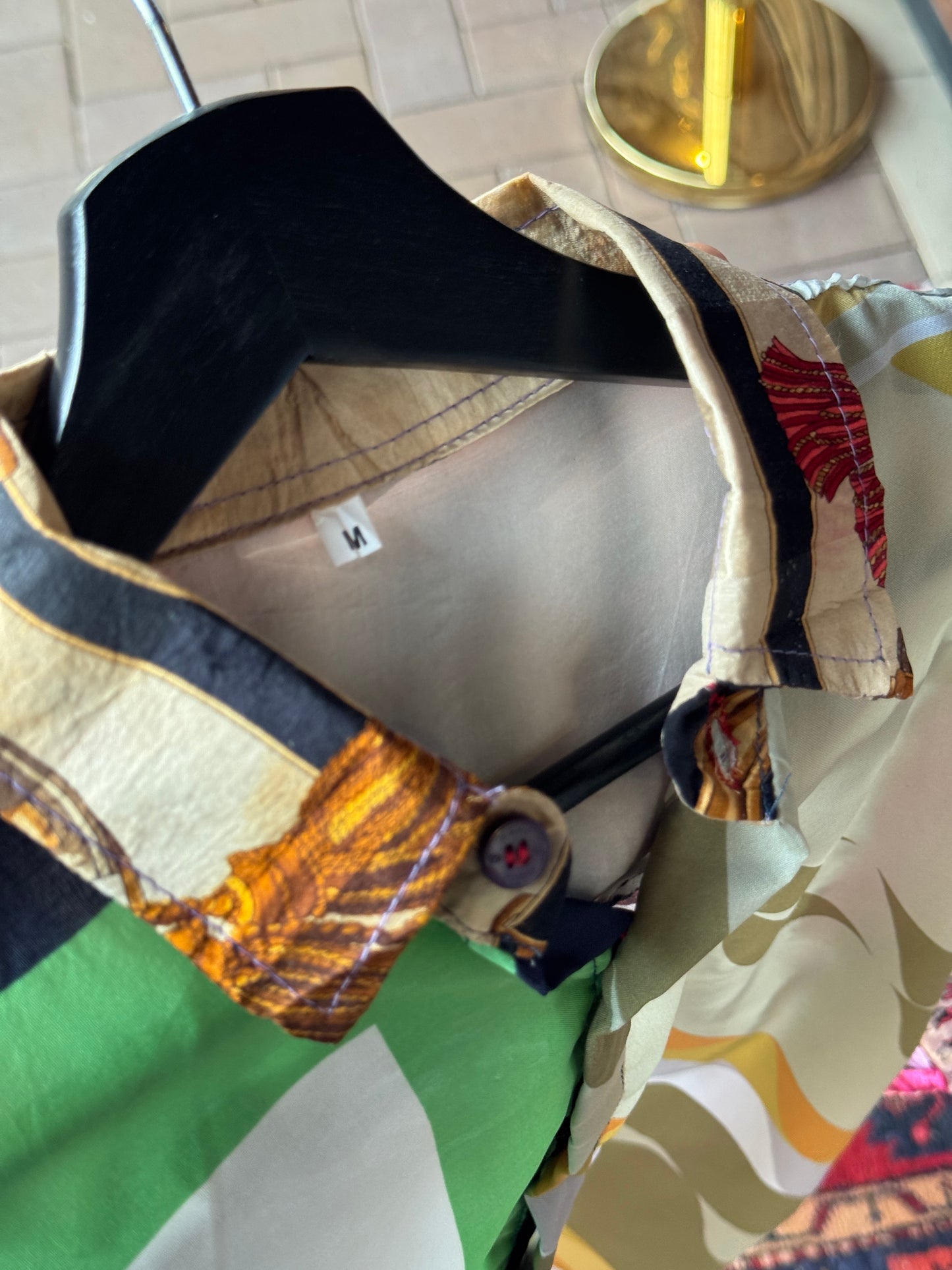 Vintage Silk Reworked Button Up [M]