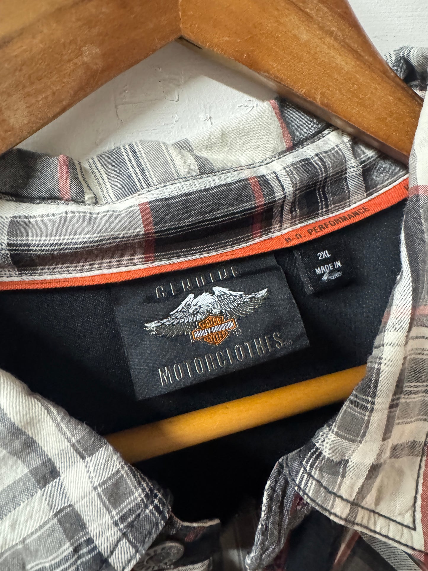 Vintage Harley Davidson Plaid Motorclothes Shirt [2XL]