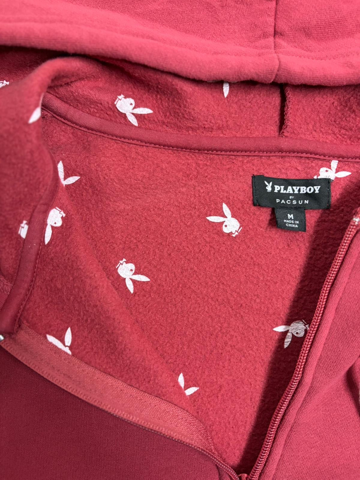 Red Playboy Zip Up Hoodie [M]