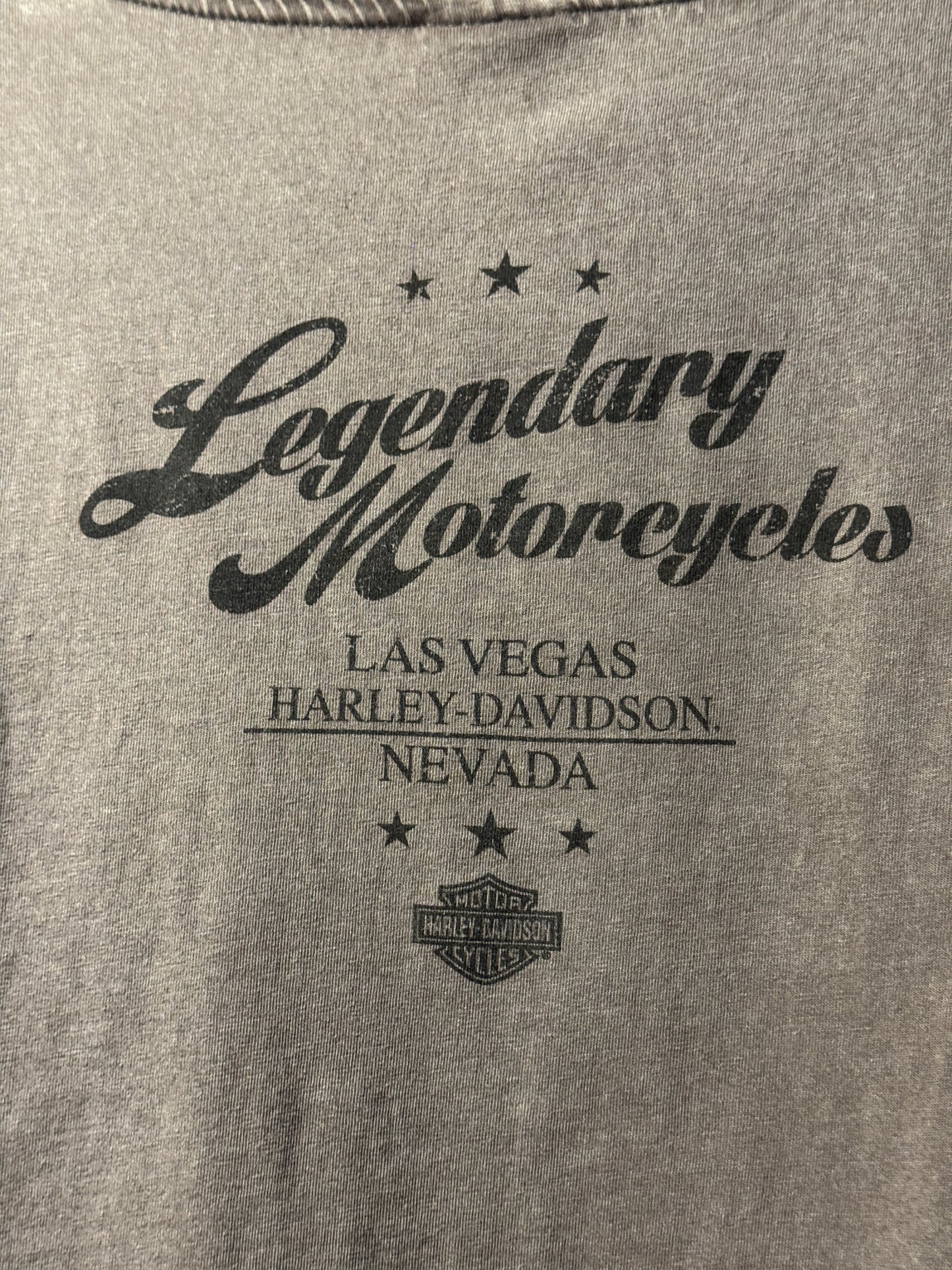 Vintage Harley Davidson Las Vegas Cold Shoulder Long Sleeve Top [L]