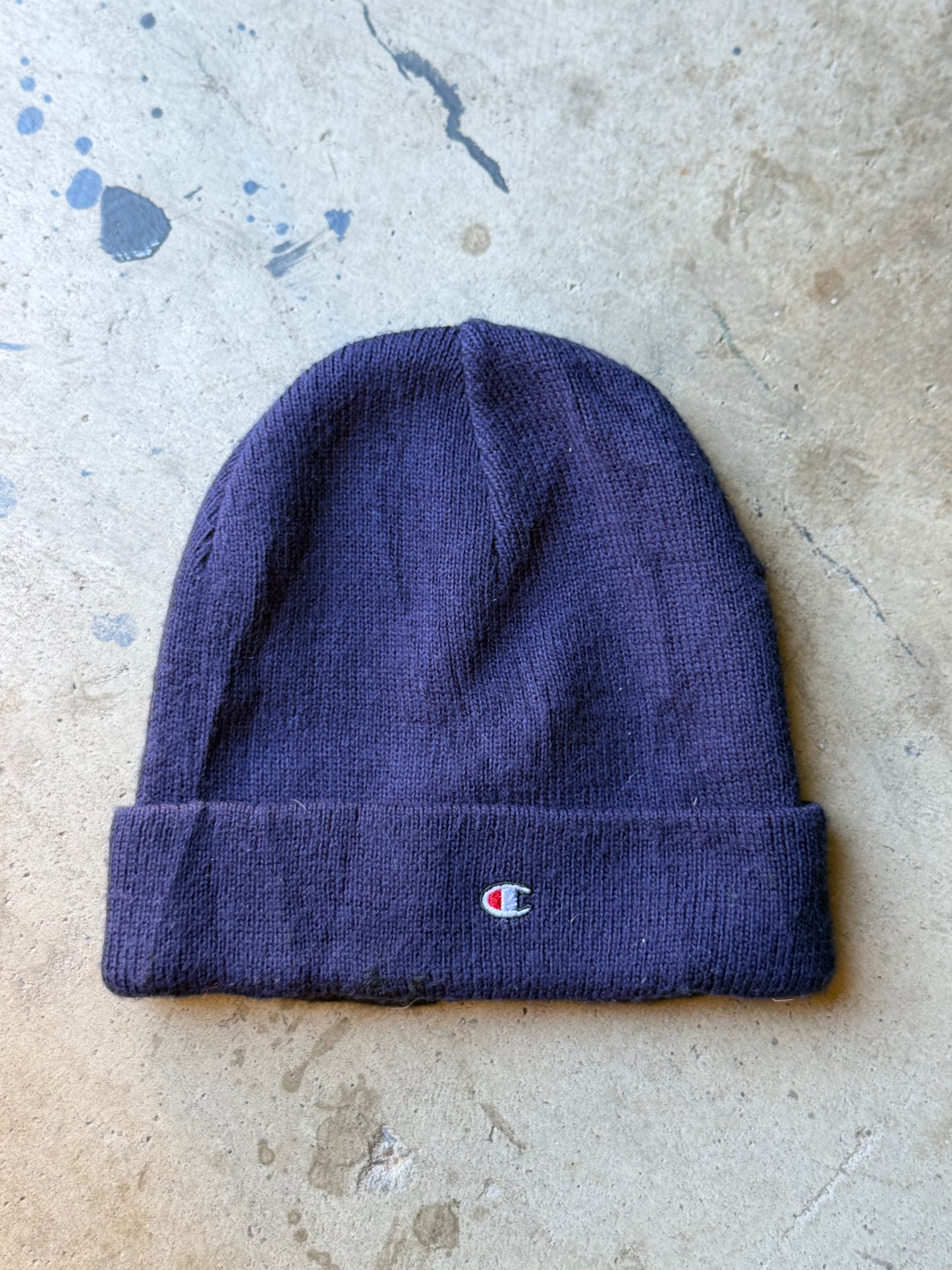 2000s Champion Beanie - Navy [Made in Italy]