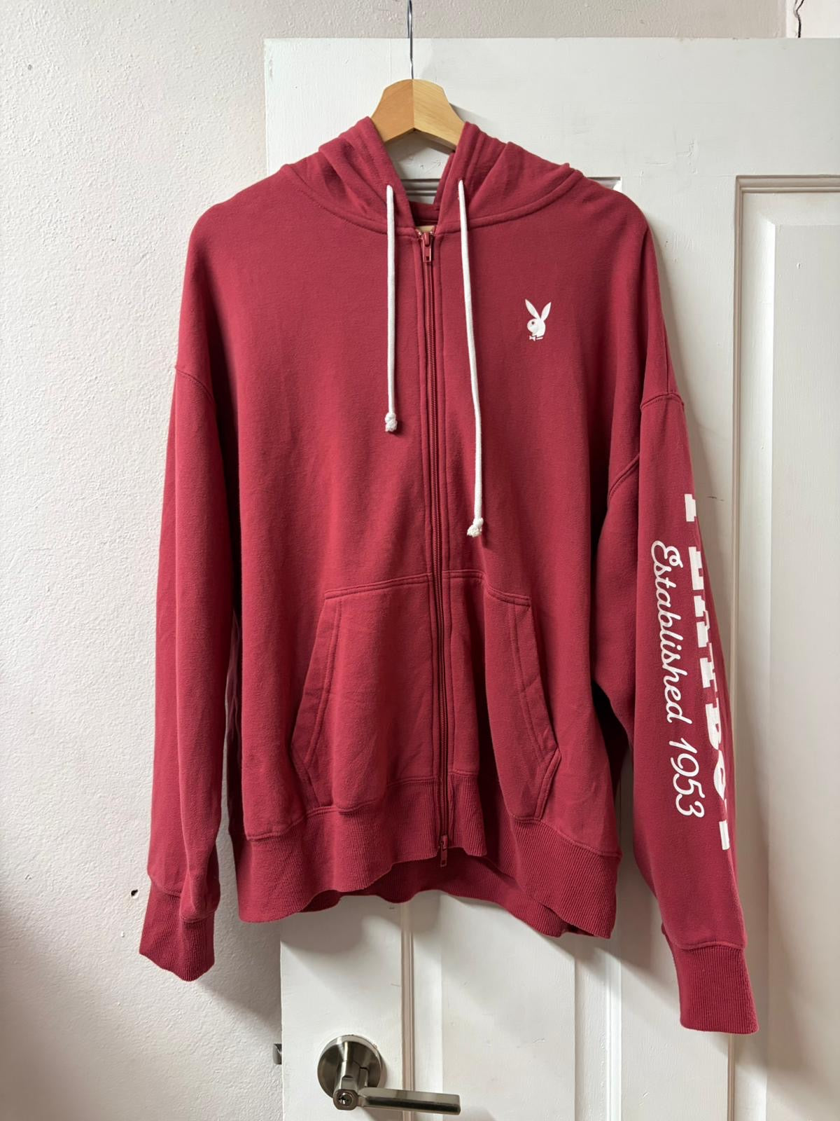 Red Playboy Zip Up Hoodie [M]