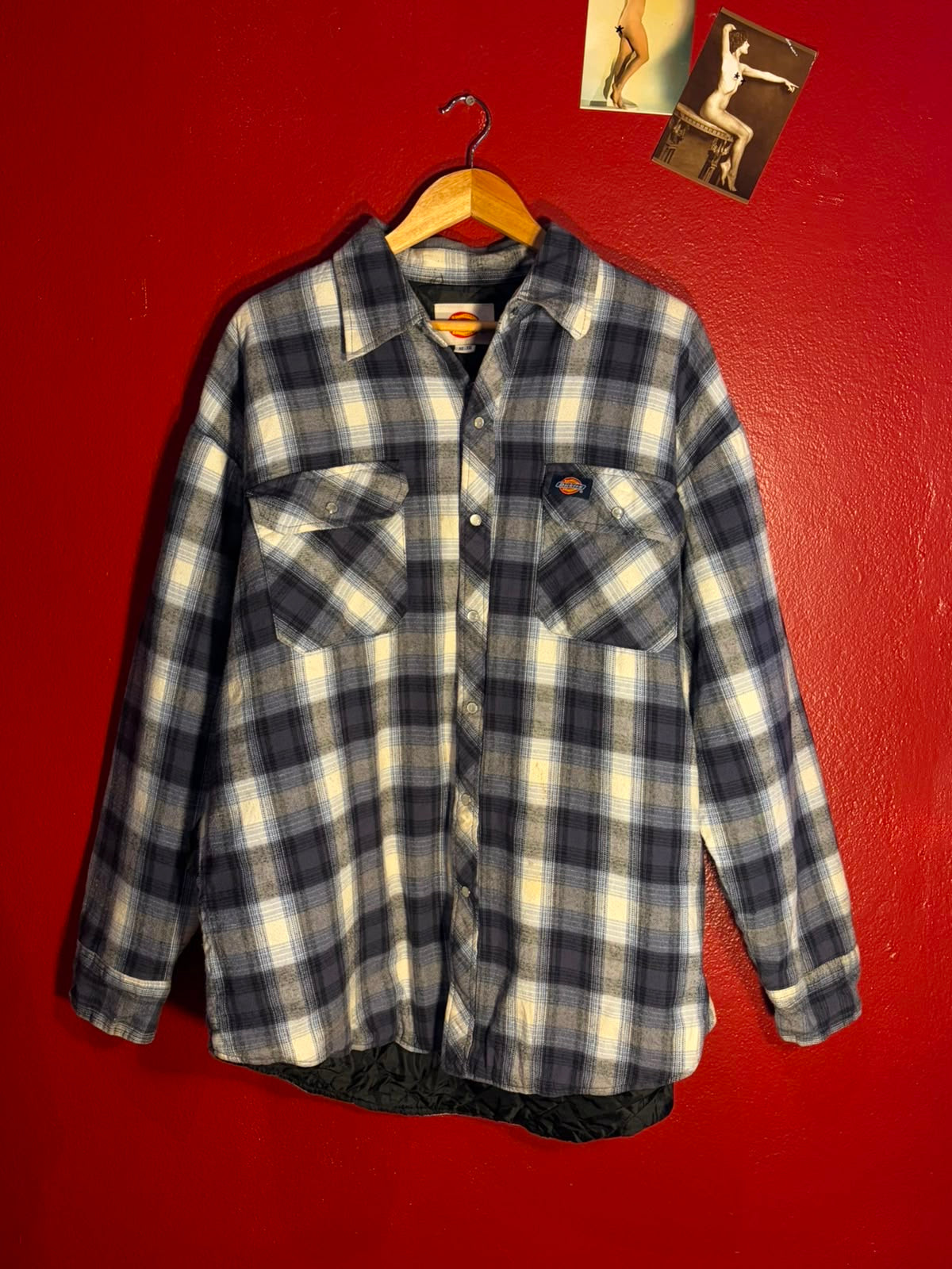 Vintage Dickies Quilted Plaid Flannel Shirt Jacket [XL]