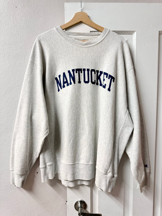 Grey 'Nantucket' Champion Ultra-heavyweight Crewneck Sweater [XL]