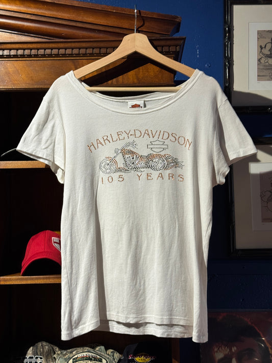 Harley-Davidson 105 Years Rhinestone T-Shirt [XL]