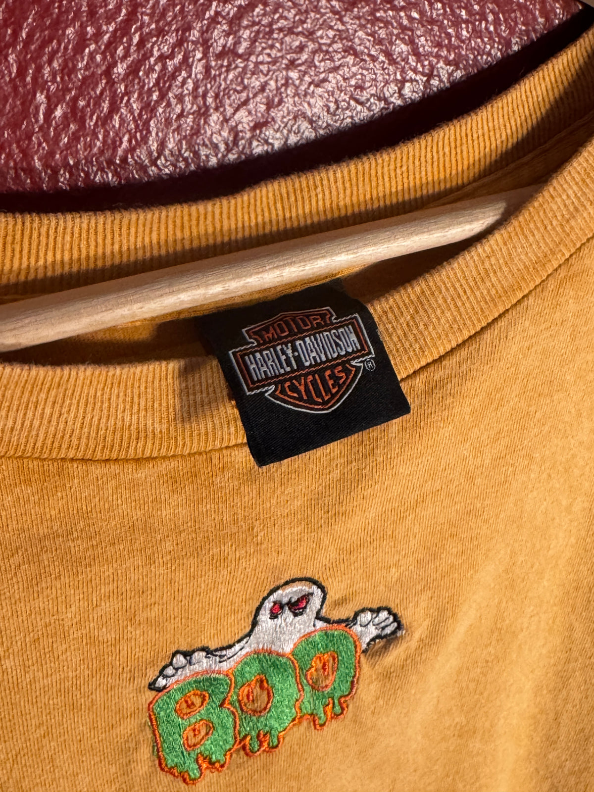 Harley Davidson Halloween Boo Embroidered Tee [XL]