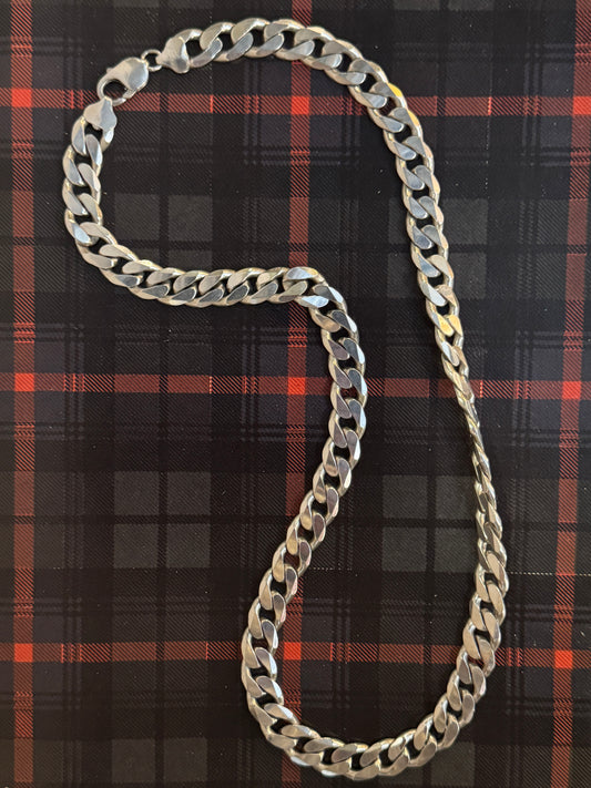 Vintage Italian Solid Silver Curb Chain