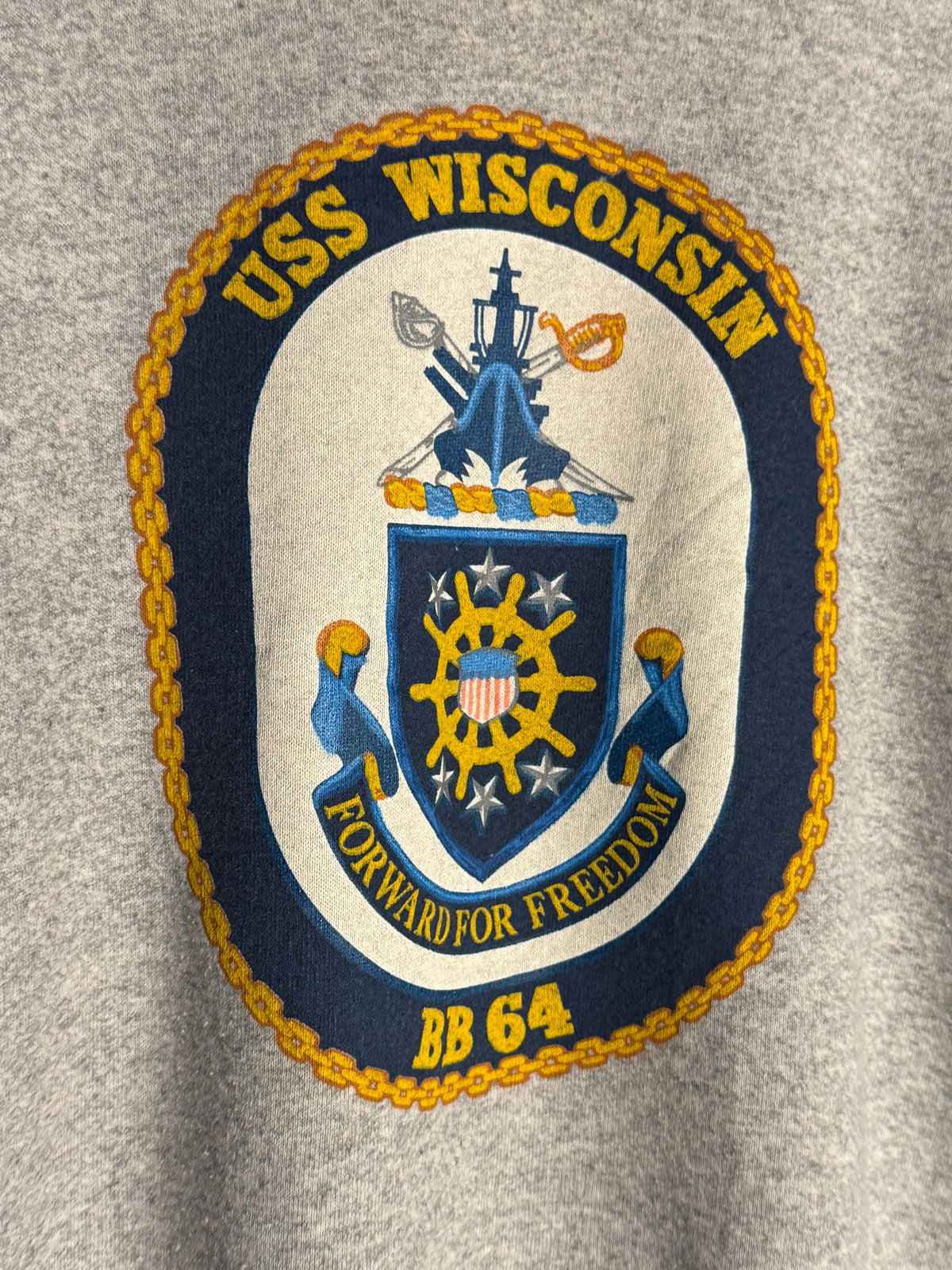 Vintage USS Wisconsin BB-64 Crewneck Sweatshirt [XL]