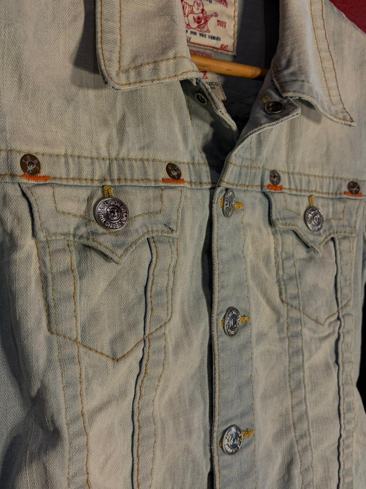 Vintage Y2K True Religion Emily Light Wash Denim Jacket [S]
