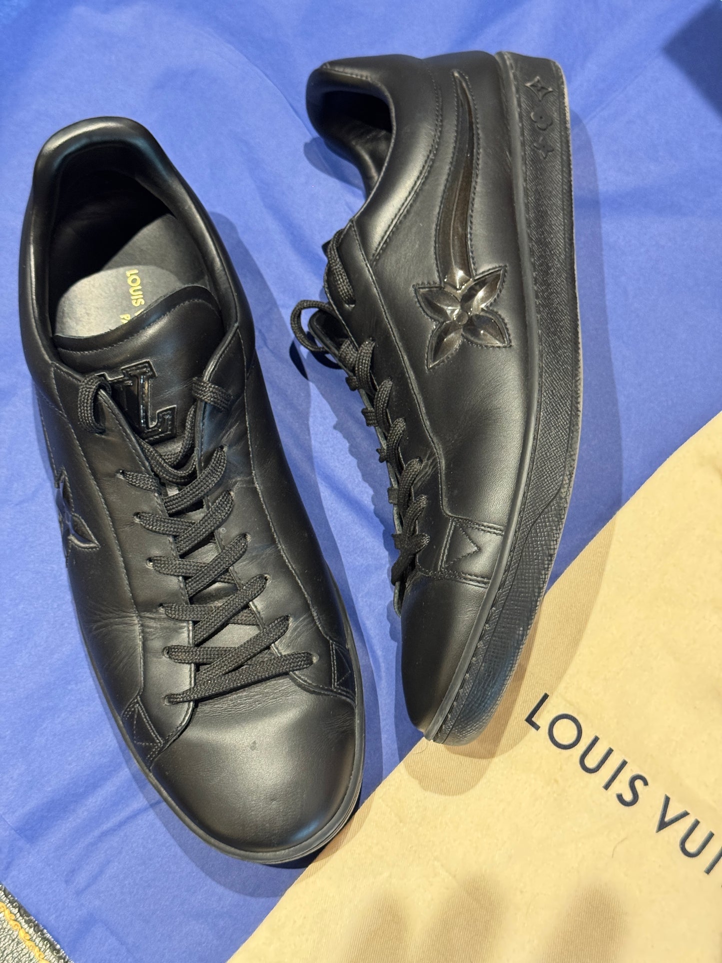Louis Vuitton Black Leather Sneakers – Size 10 (Men’s fit)