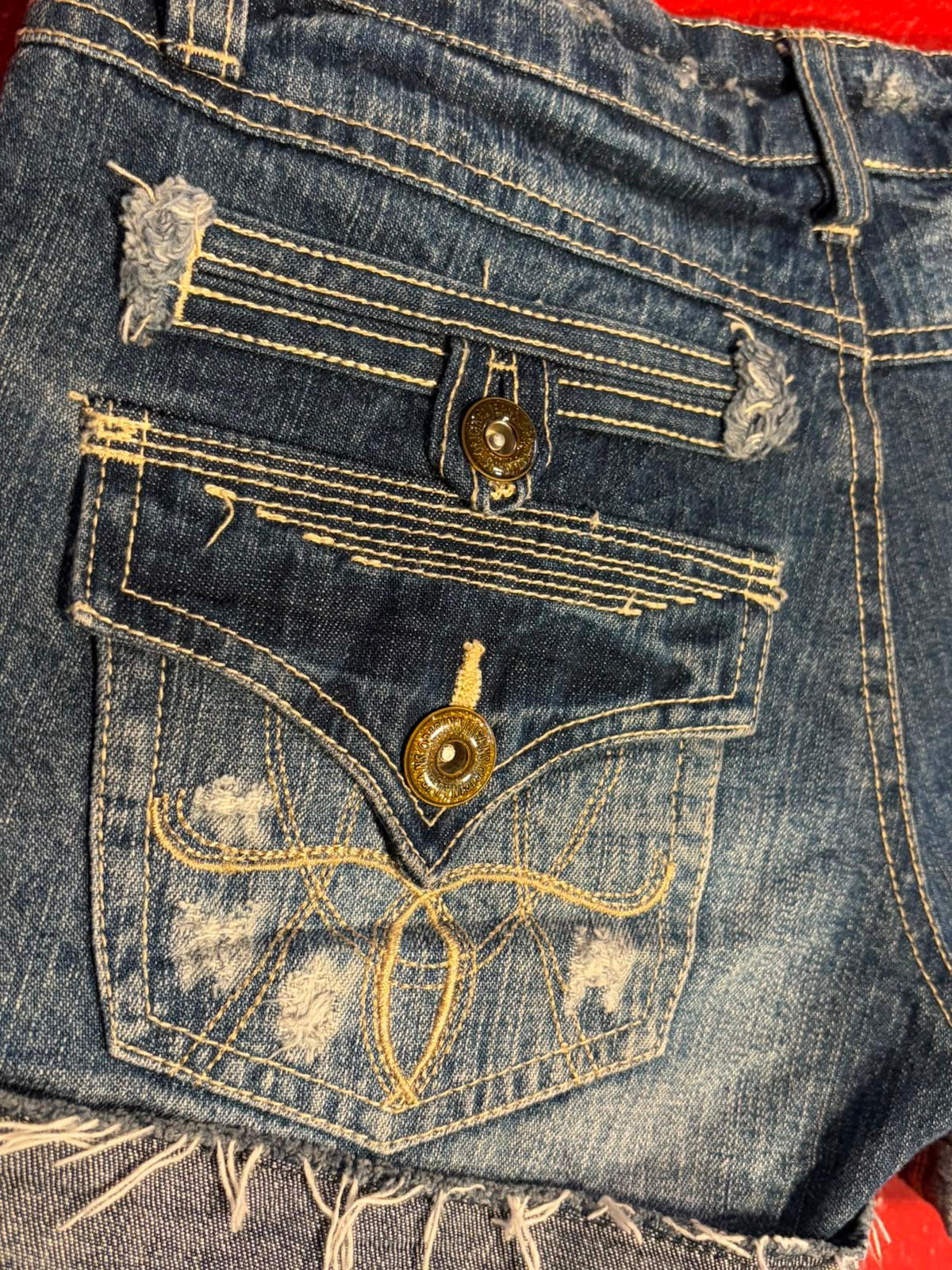 Y2K Sky Bomber Distressed Denim Shorts (AU 6-8)