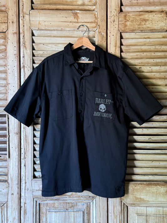 Skull Harley Davidson Short Sleeve Shirt [L]