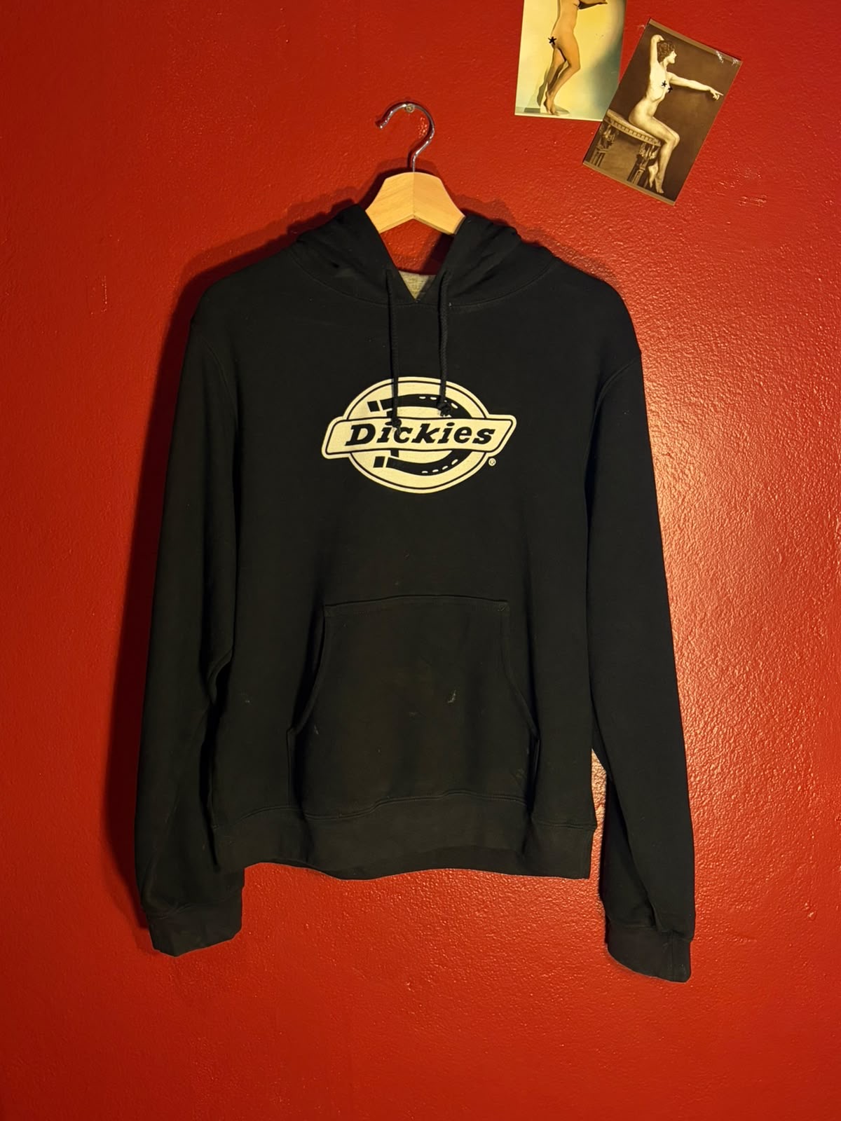 Dickies Girl Black Logo Sleeve Hoodie [L]