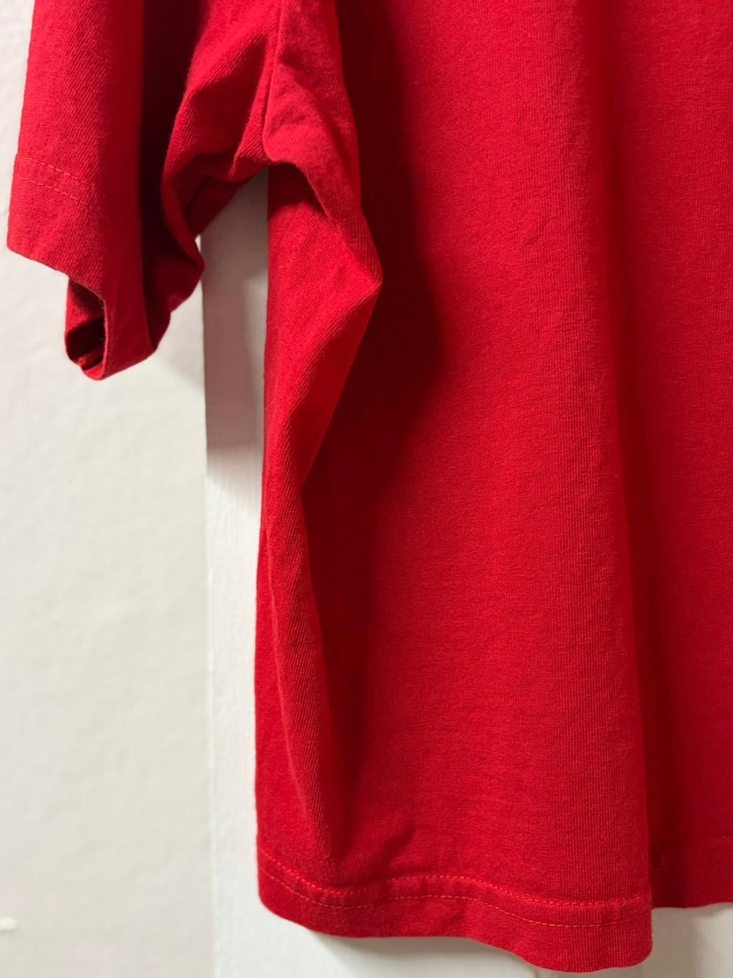 Red Champion Womens Cropped Heavy Cotton Tee - Made in USA [L/XL]