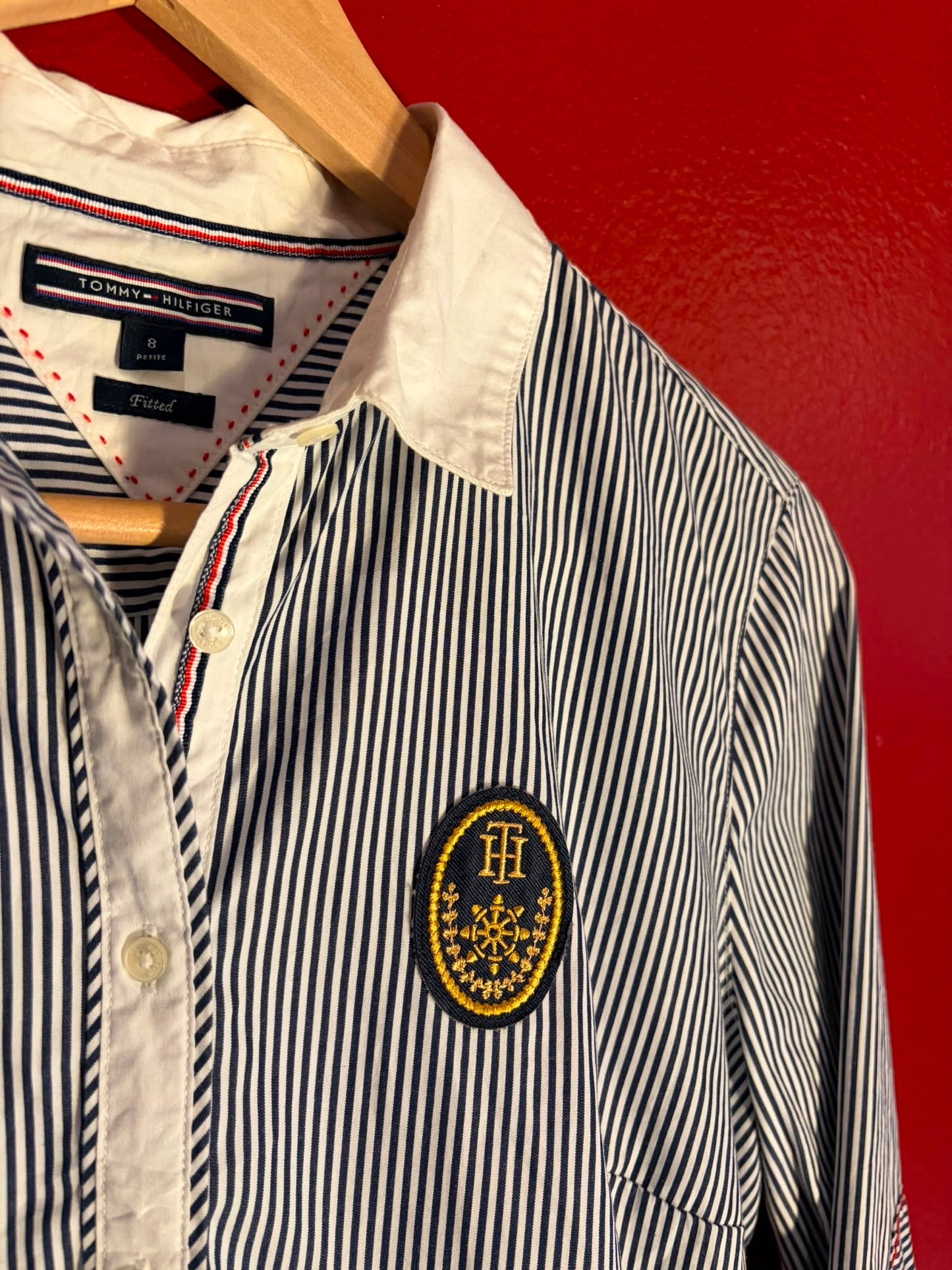 Vintage Tommy Hilfiger Striped Crest Shirt - Women’s 8 (AU 8)