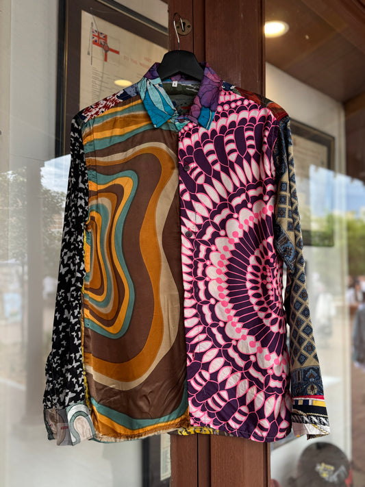 Vintage Silk Reworked Button Up [S]