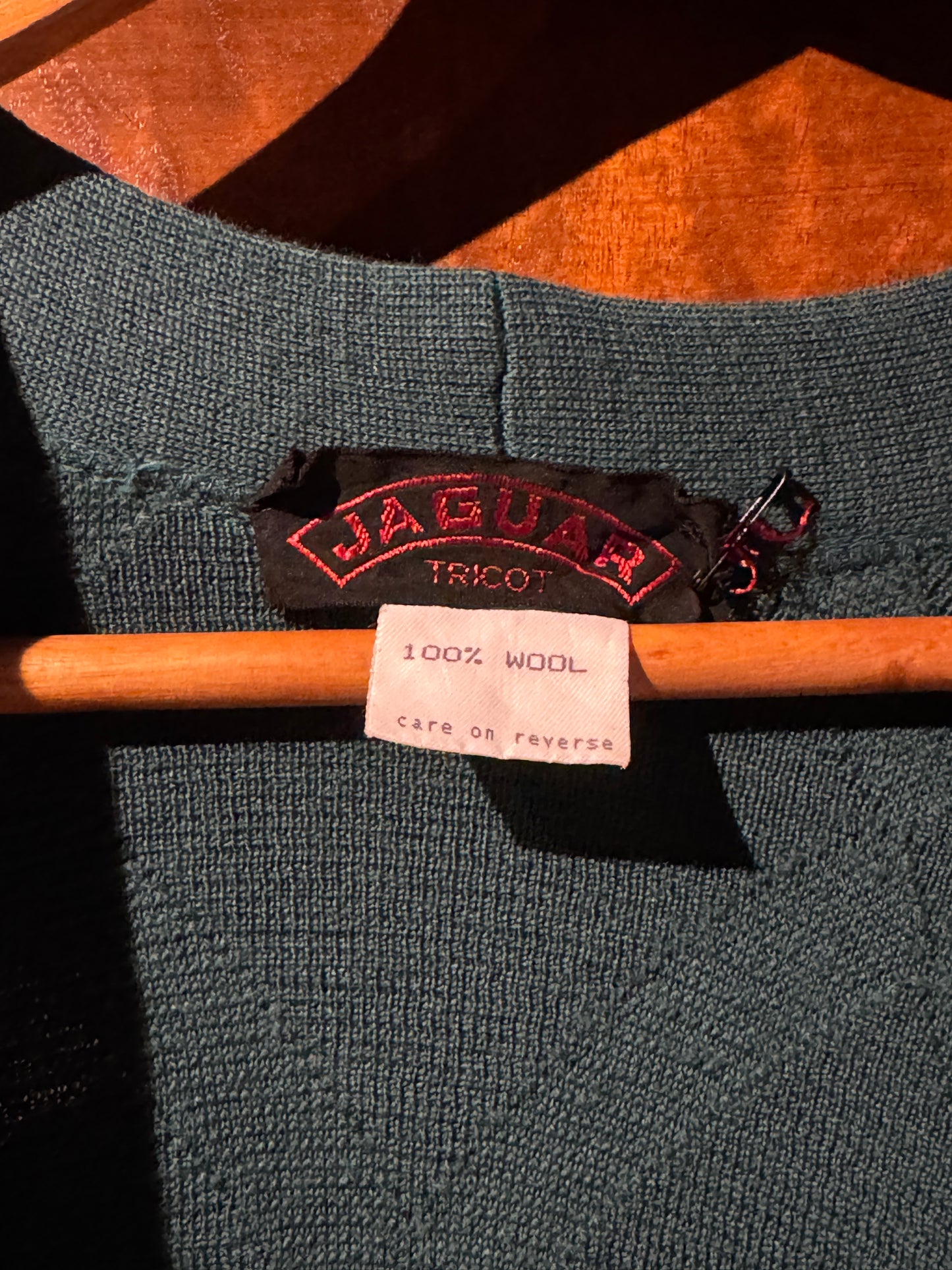 Vintage Jaguar Tricot Wool Poncho