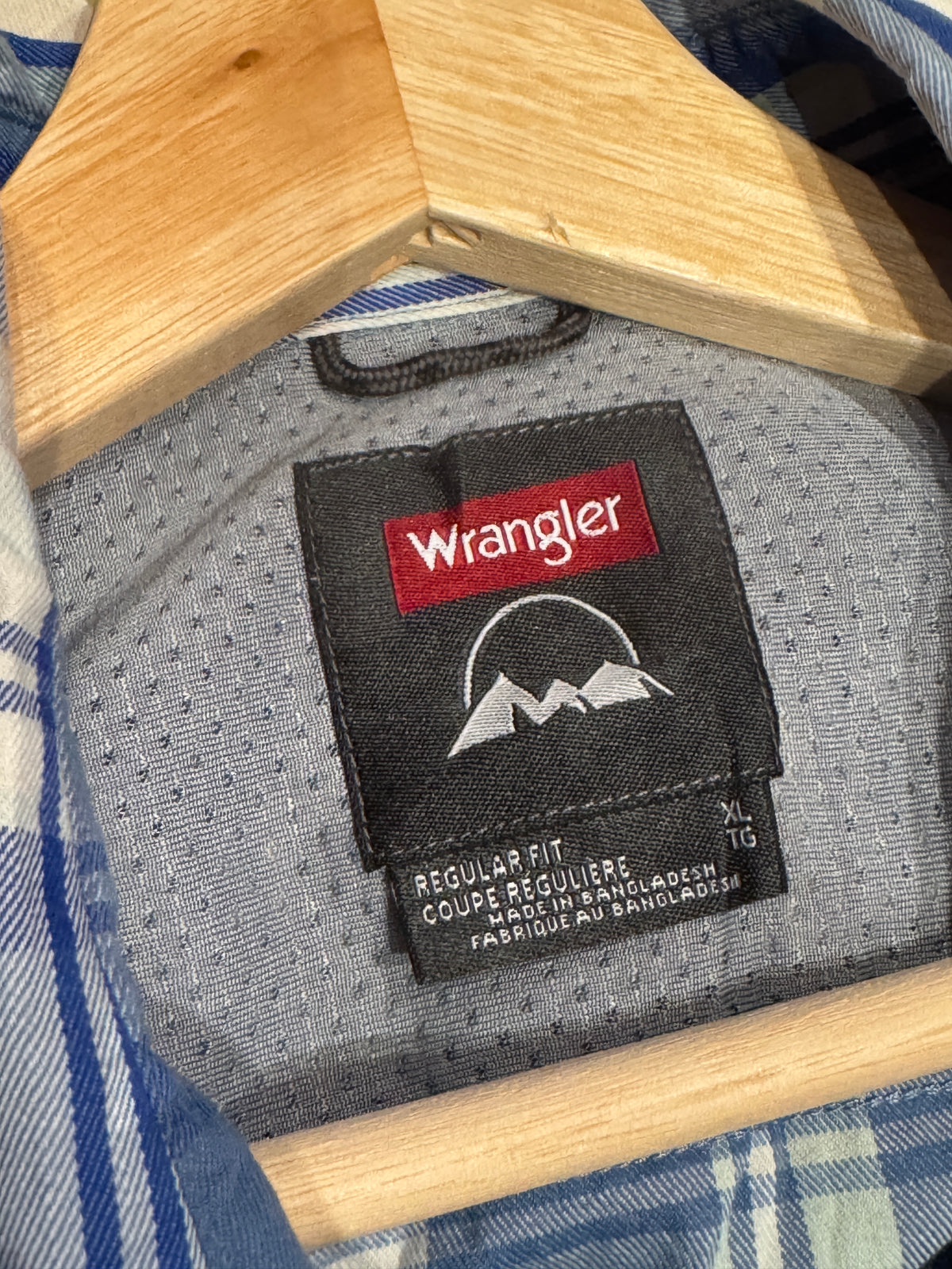 Wrangler Blue Plaid Short Sleeve Shirt [XL]