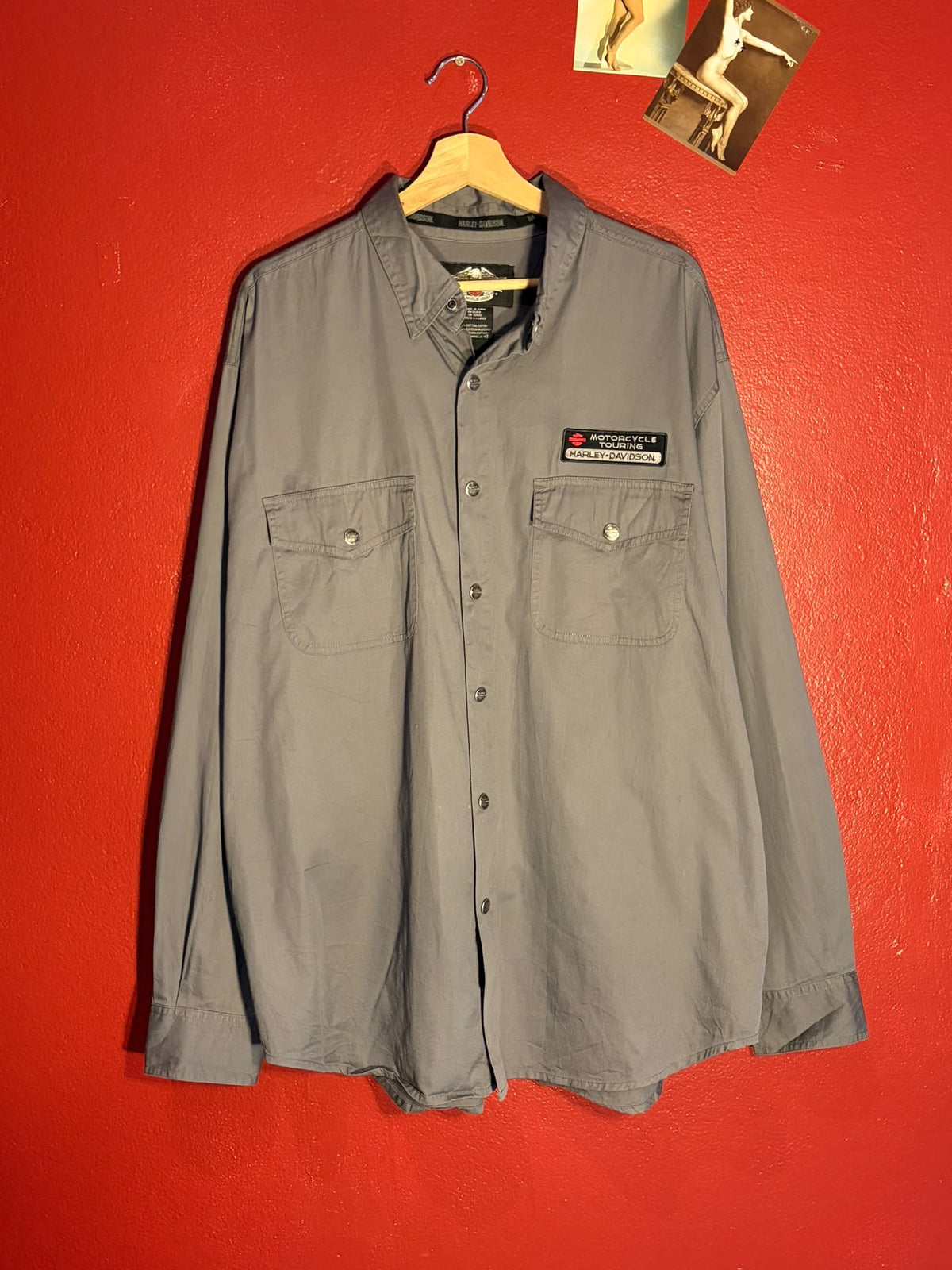 Harley-Davidson Wolf Embroidered Long-Sleeve Shirt [XL]